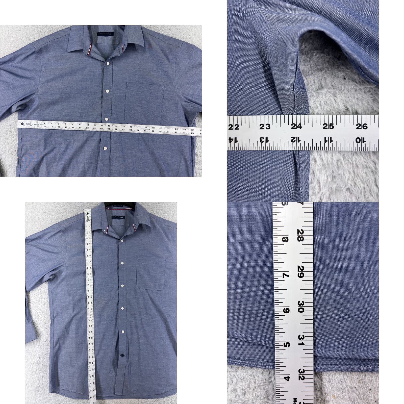 Tommy Hilfiger Tommy Hilfiger Shirt Men 17 Blue Wrinkle Free 34-35 Button Up Regular Fit Pocket Size US XL / EU 56 / 4 - 8 Thumbnail