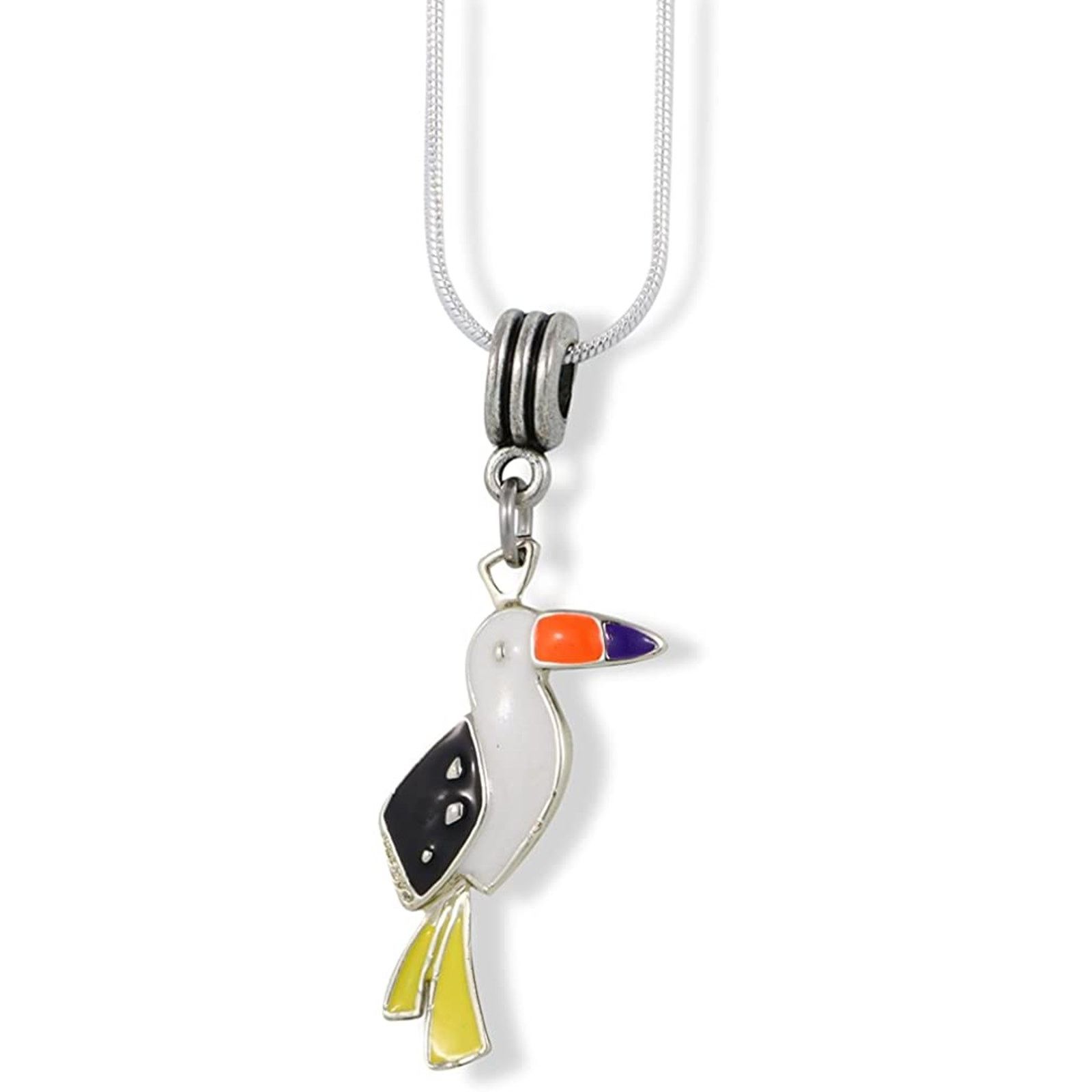 & Other Stories Parrot with Black White Orange Yellow Enamel Charm Necklace Size ONE SIZE - 1 Thumbnail