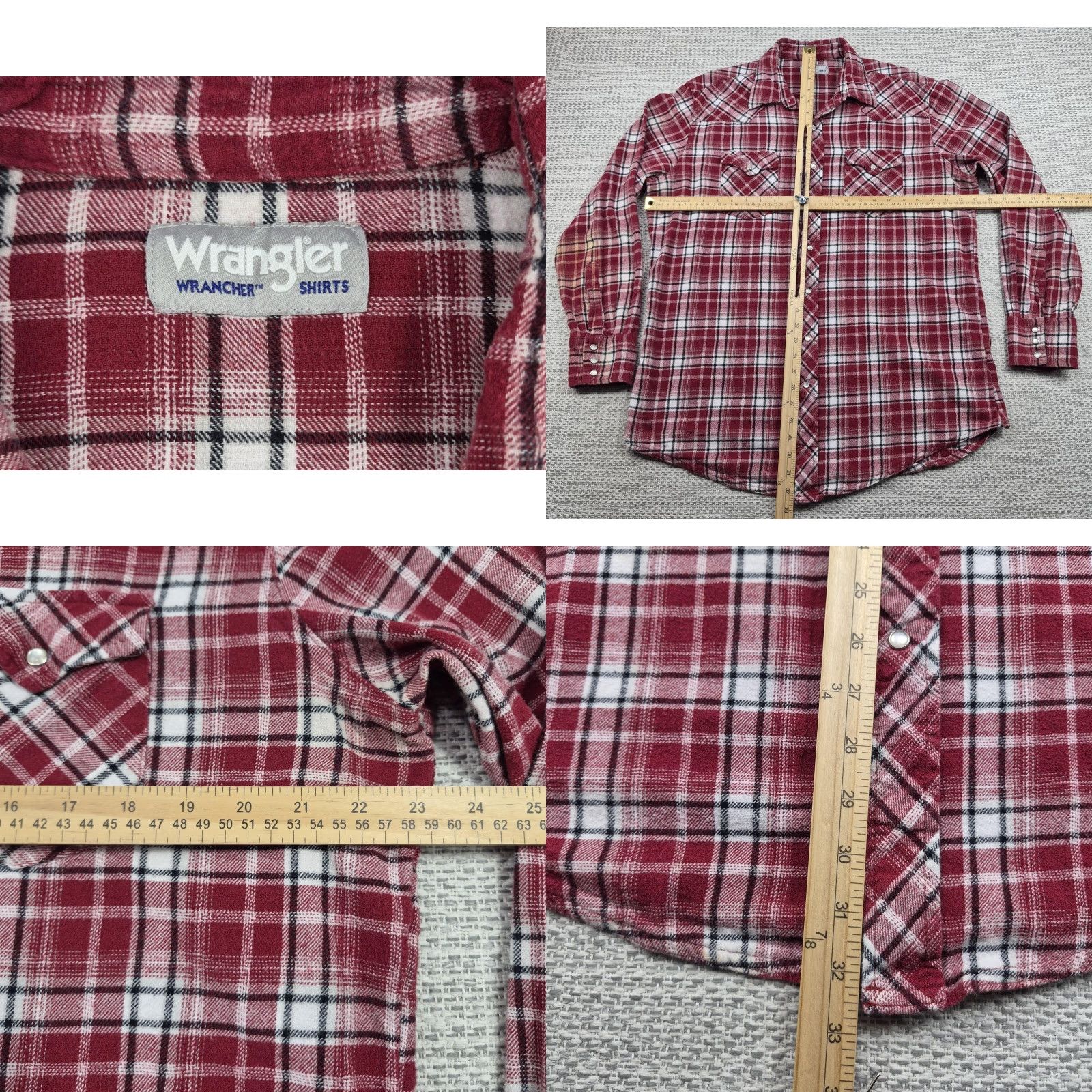 Wrangler VINTAGE Wrangler Wrancher Shirt Mens XL Red Plaid Flannel Pearl Snap Western Button-Up Size US XL / EU 56 / 4 - 8 Thumbnail