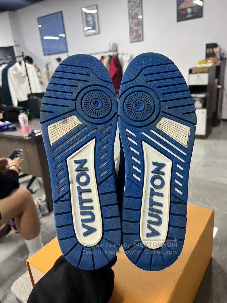 Louis Vuitton Louis Vuitton Trainer white blue shoes Size US 10 / EU 43 - 3 Thumbnail