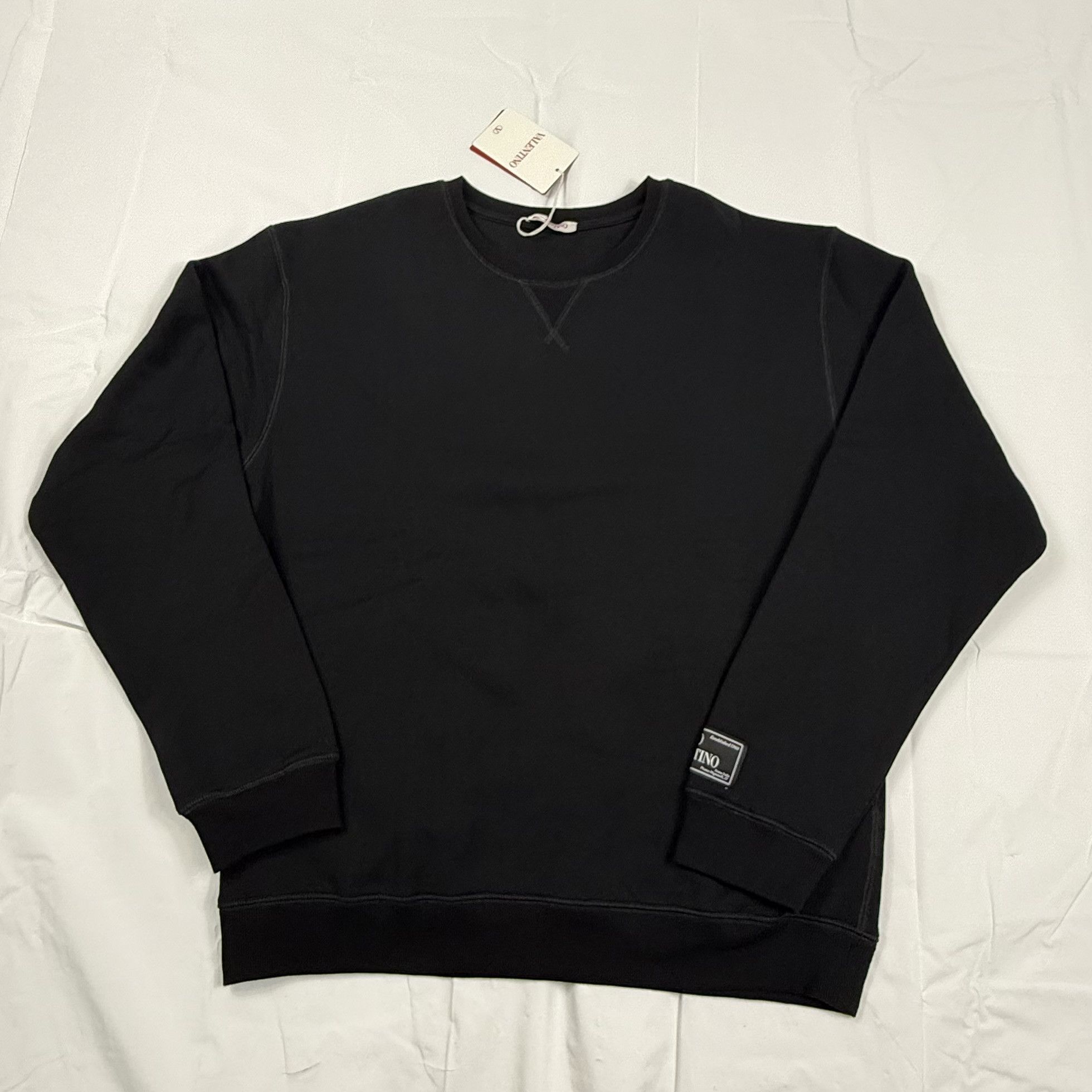 Valentino Valentino Mens Black Crewneck Sweatshirt Maison Patch NEW Size US XL / EU 56 / 4 - 1 Thumbnail