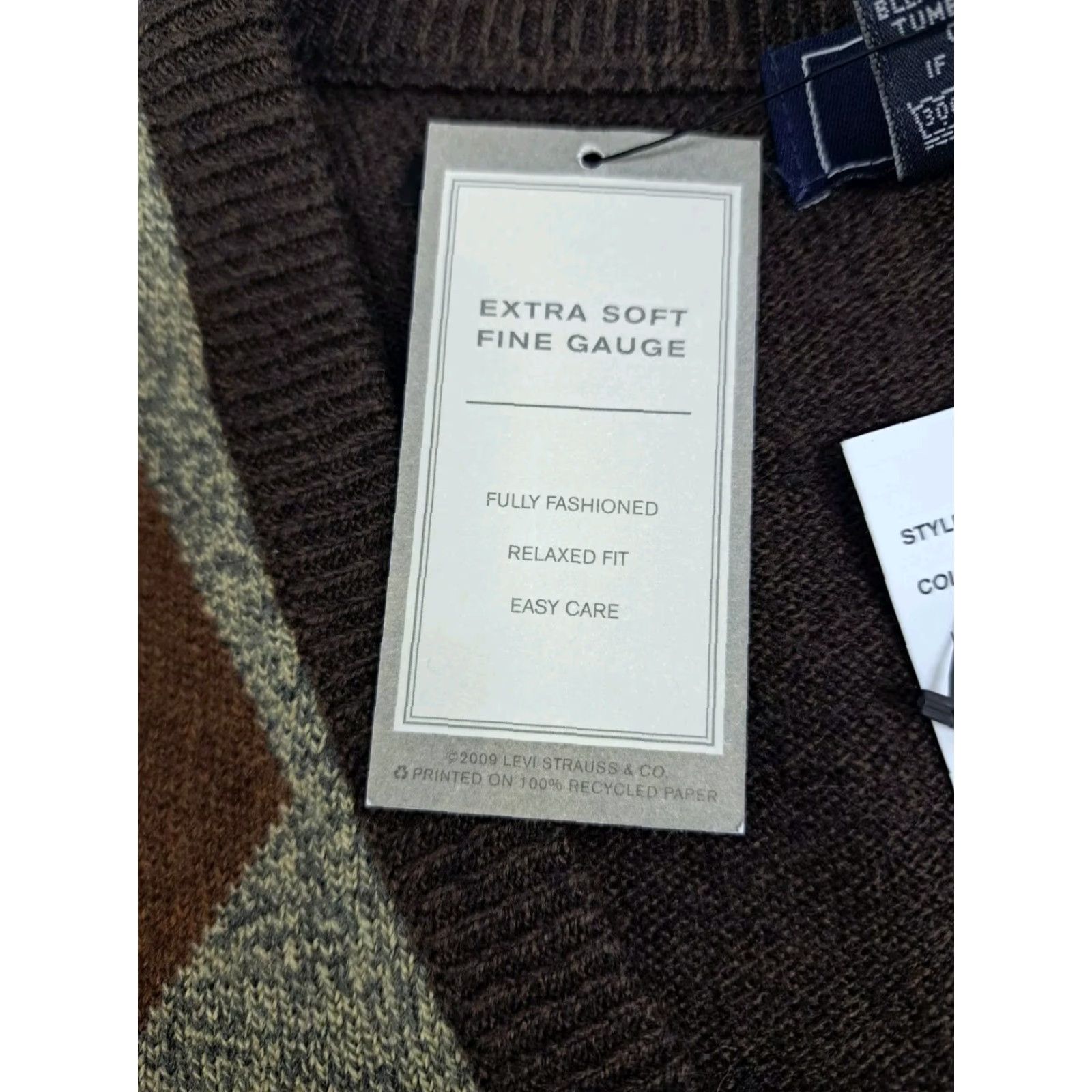 Dockers NWT Dockers Men's Brown Acrylic Extra Soft Fine Gauge Vest XL Argyle/Diamond Knit Pullover Vest Regular Mens Autumn Winter Fall Spring Name: DOCKERS Size US XL / EU 56 / 4 - 4 Thumbnail