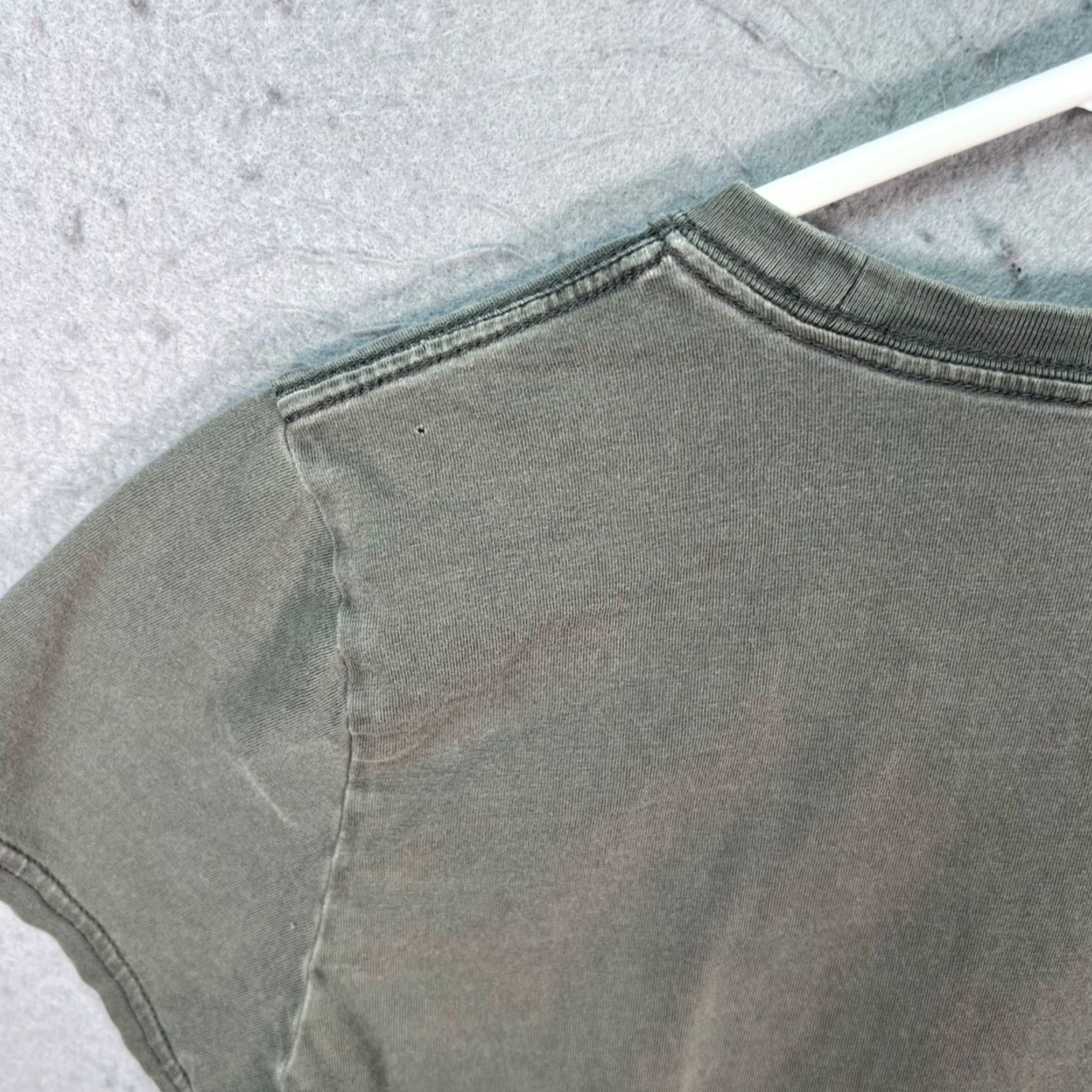 Vintage Sunday Best Womens Cropped T-Shirt Shirt Short Sleeve Crew Neck XS Olive Green Size S / US 4 / IT 40 - 7 Thumbnail