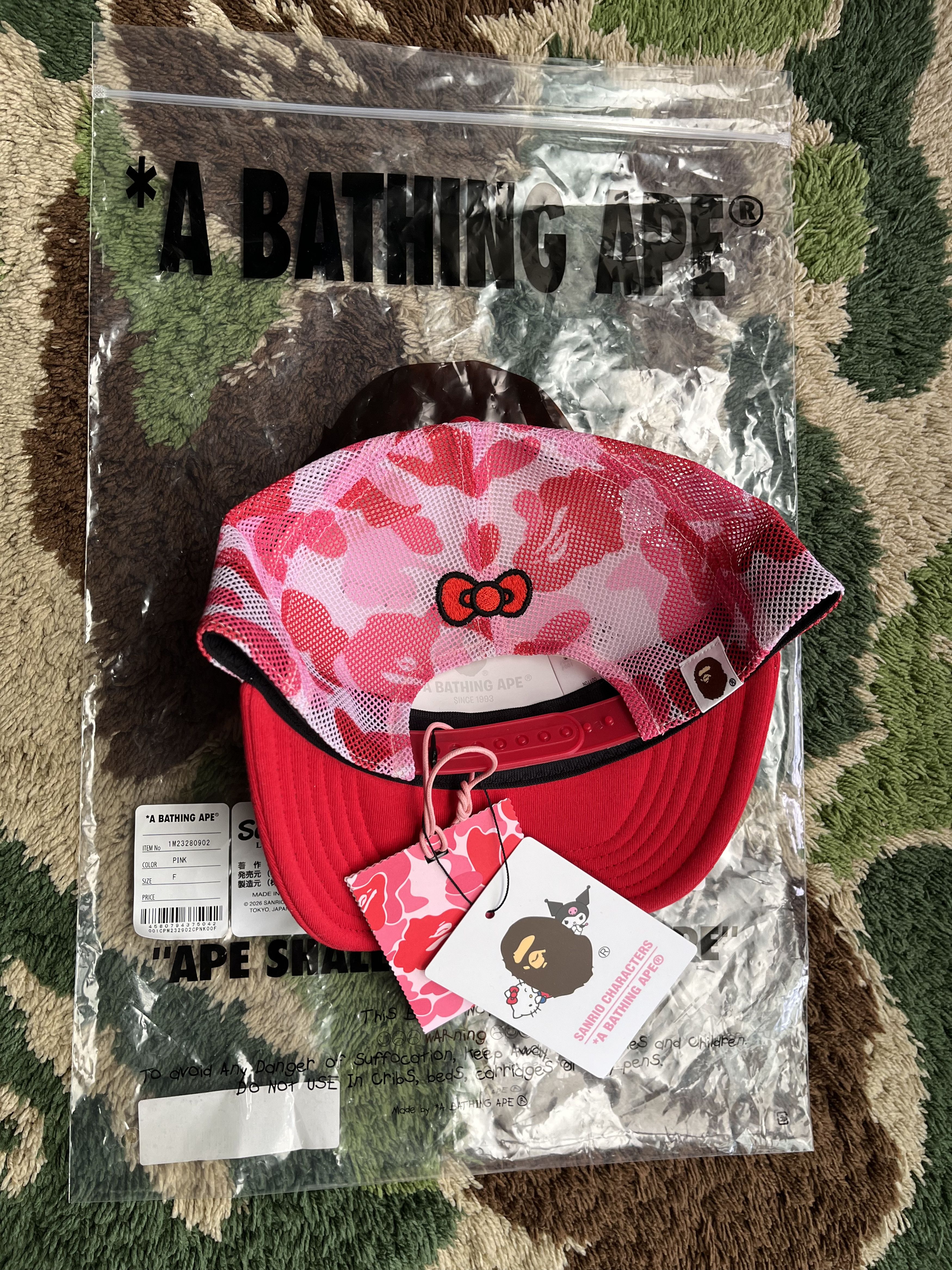 Bape BAPE SANRIO HELLO KITTY APE HEAD ABC CAMO MESH CAP Size ONE SIZE - 5 Thumbnail