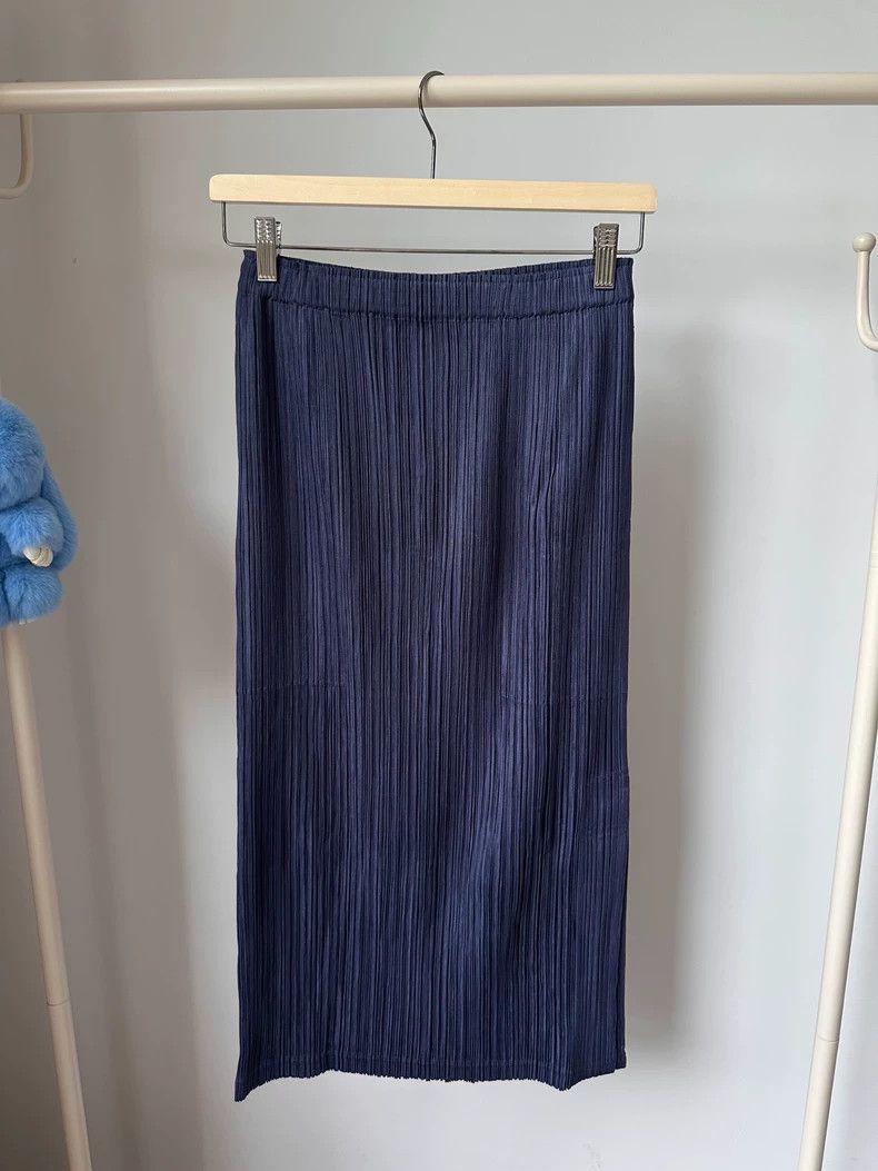 Issey Miyake Issey Miyake size:3 Blue-gray pleated skirt Size 31" - 1 Thumbnail