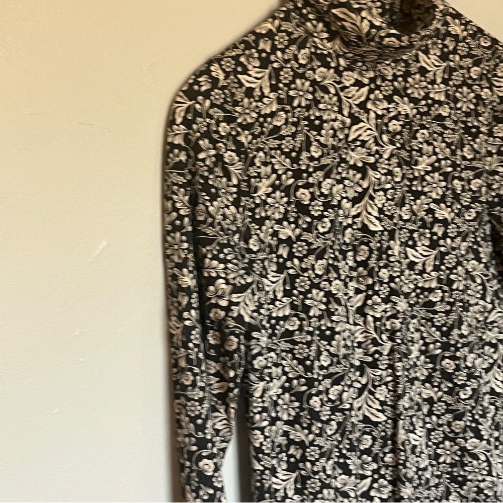 J.Crew J. Crew Floral Print Long Sleeve Black White Medium Size M / US 6-8 / IT 42-44 - 3 Thumbnail