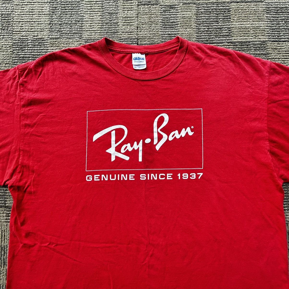 RayBan Ray-Ban Sunglasses Vtg Y2K Red Spell-Out T-shirt Size US XXL / EU 58 / 5 - 2 Thumbnail