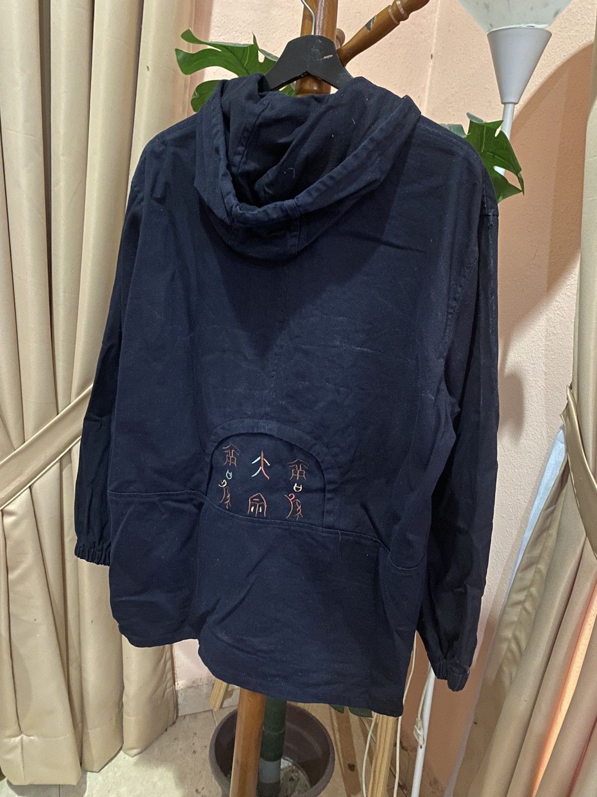 Japanese Brand Vintage Navy Blue Embroidered Hooded Jacket by Jinlong Size XL / US 12-14 / IT 48-50 - 9 Thumbnail