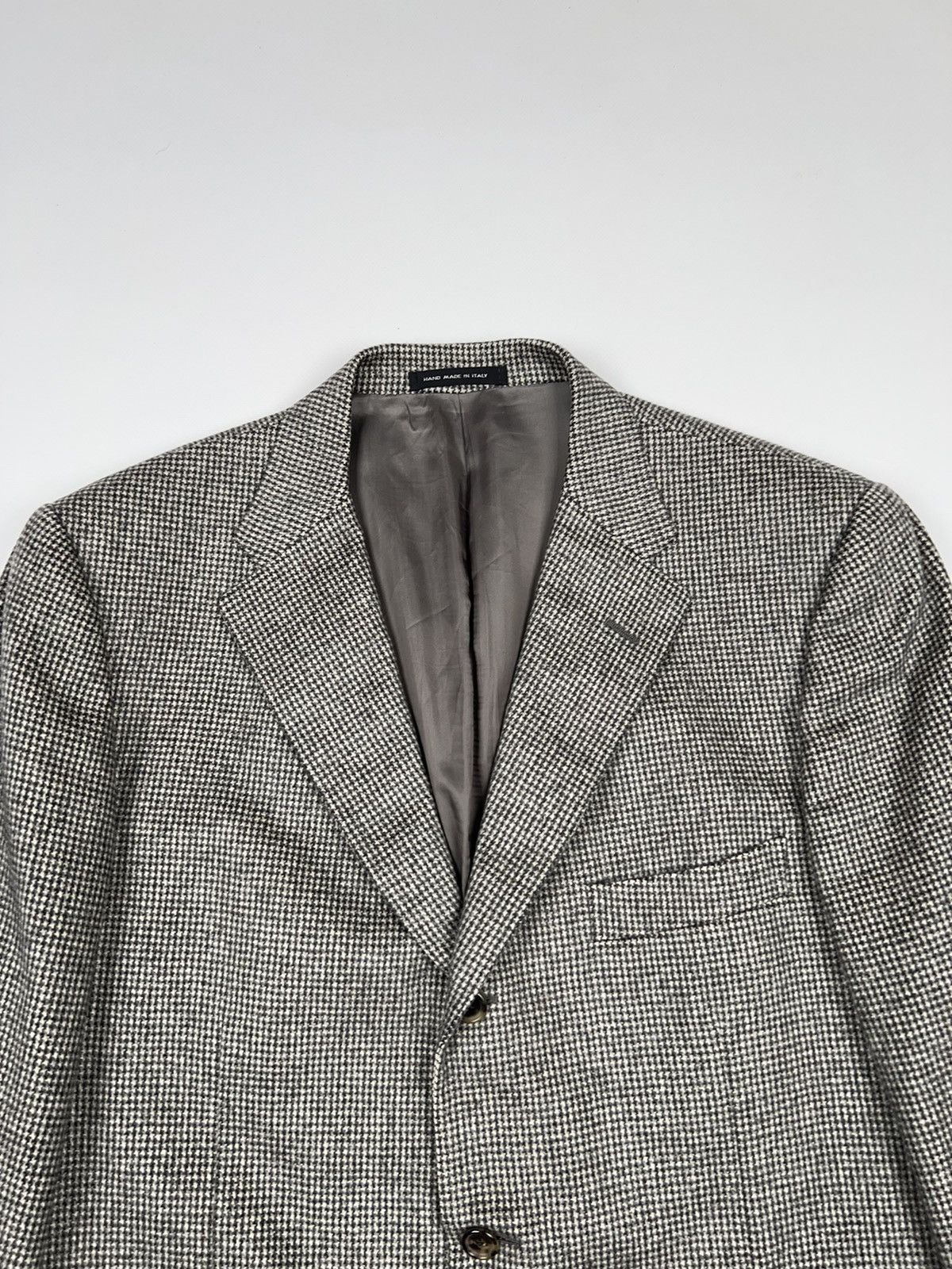 Caruso Raffaele Caruso Cashmere Blazer Jacket houndstooth Gray Size 44R - 5 Thumbnail