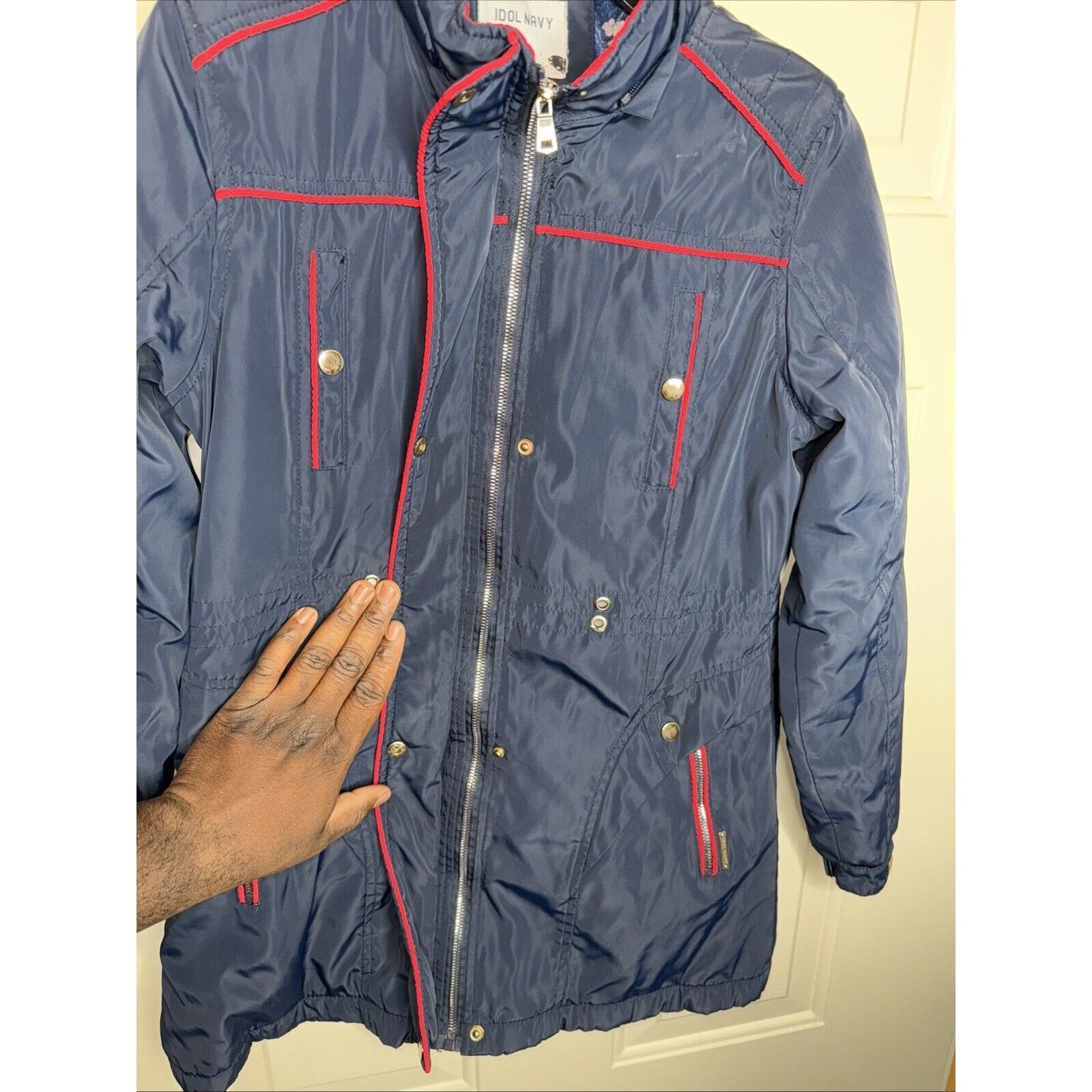 & Other Stories Idol Navy Blanket Lined Parka Jacket Coat Womens Medium Blue Size M / US 6-8 / IT 42-44 - 3 Thumbnail