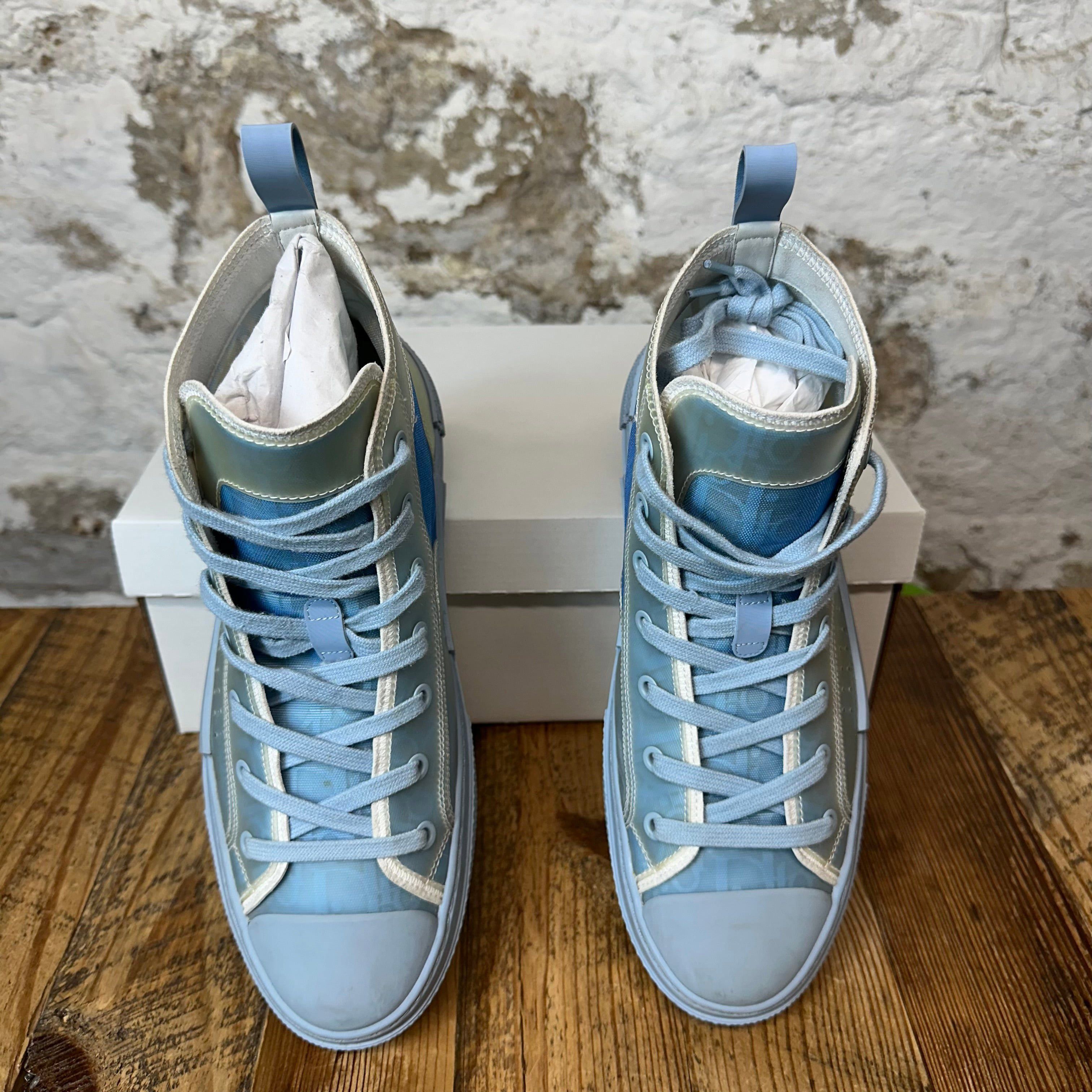 Dior Dior B23 High Oblique Light Blue Sneaker Sz 7 (40) Size US 7 / EU 40 - 3 Thumbnail