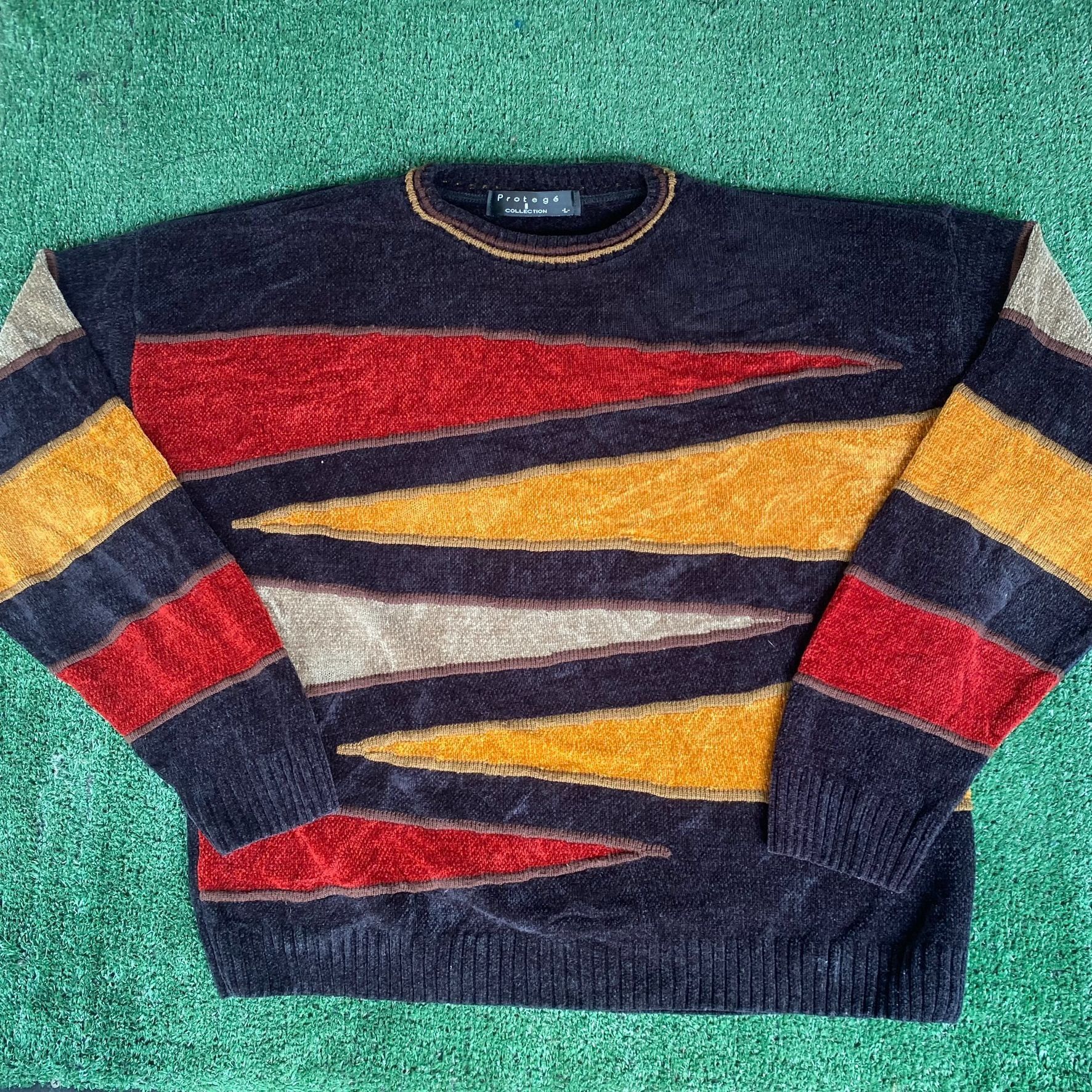 Protege Vintage 90s Coogi Style Sweater Knit Cosby Biggie Geometric Size US L / EU 52-54 / 3 - 1 Thumbnail