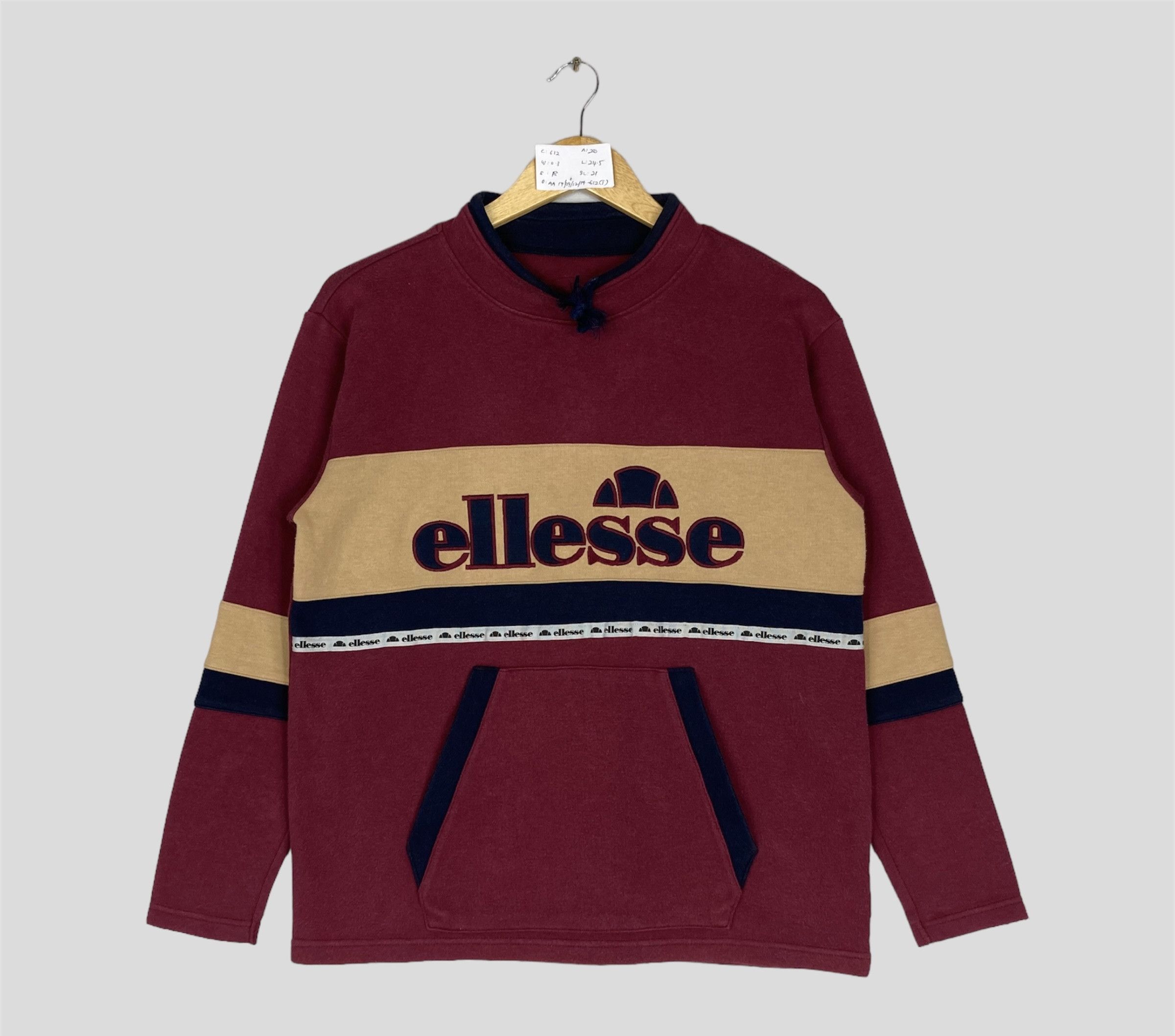 Ellesse Vintage 90s ELLESSE Striped Sweatshirt Big Logo Size US M / EU 48-50 / 2 - 1 Thumbnail