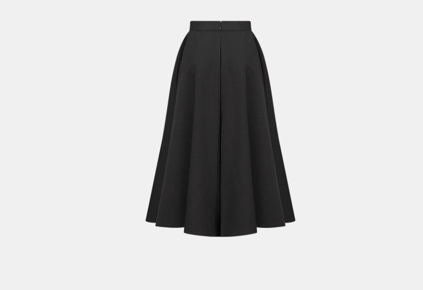 Dior o1w1db10824 Mid-Length Pleated Skirt in Black Size 26" / US 2 / IT 38 - 2 Thumbnail