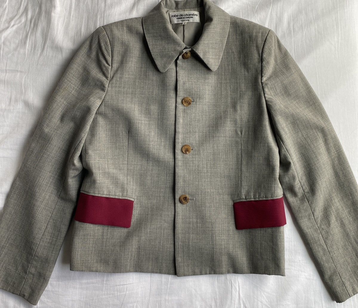 image of Comme Des Garcons Comme Des Garçons Ad 2001 Robe De Chambre Jacket in Grey, Women's (Size Medium)