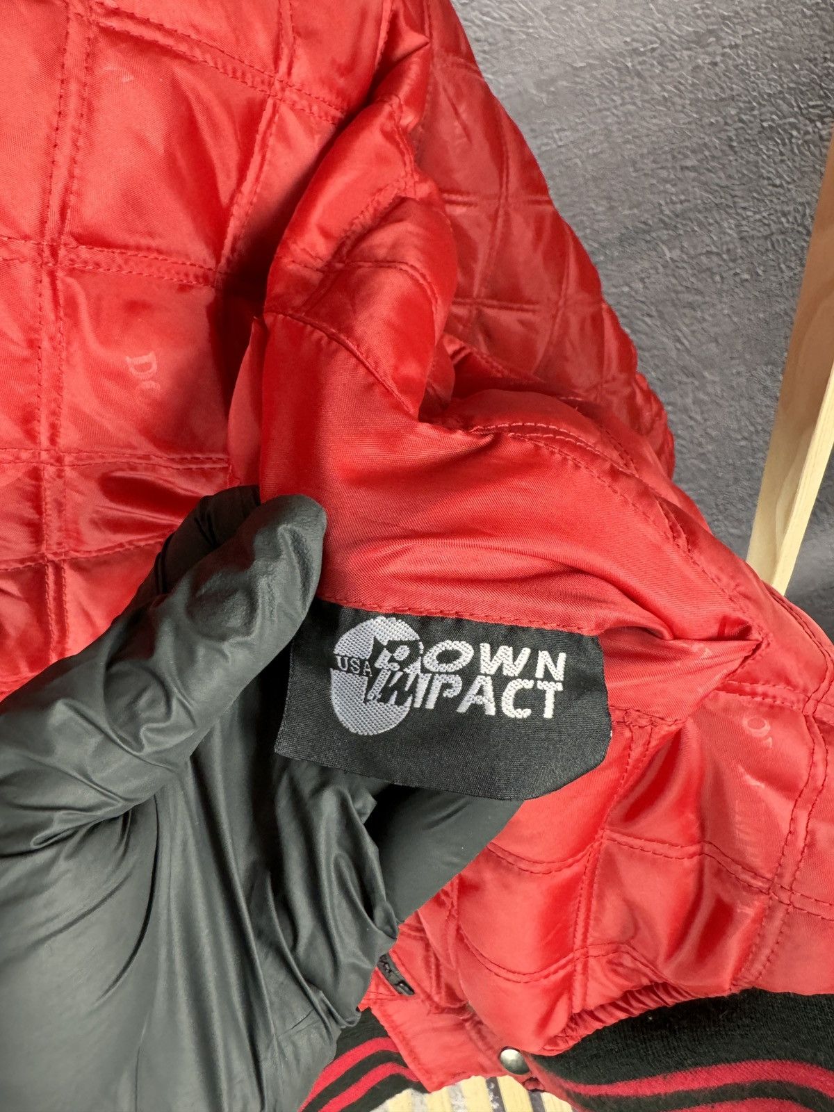Vintage Down Impact USA reversible wool leather monogram bomber jckt Size US L / EU 52-54 / 3 - 21 Thumbnail