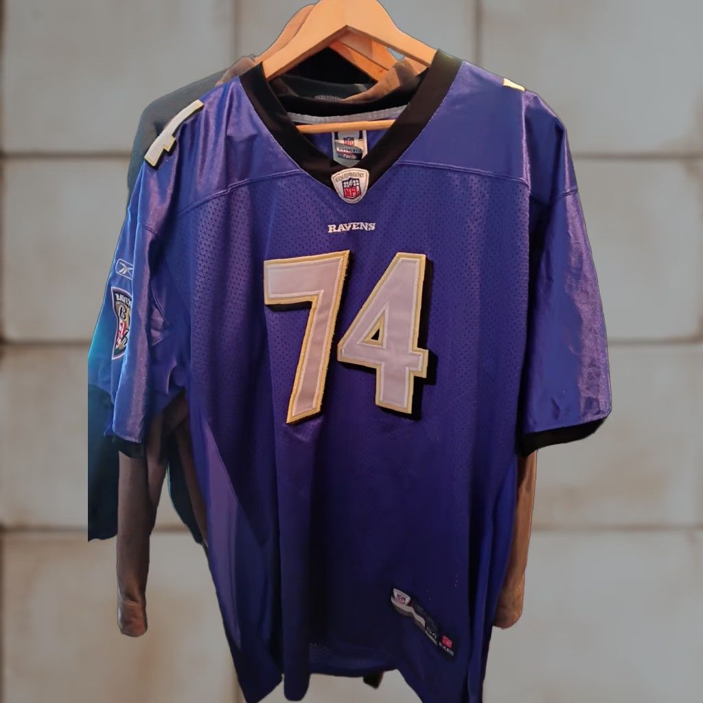 Reebok VINTAGE Reebok NFL Baltimore Ravens Michael Oher #74 On-Field Jersey Shirt 2XL Mens Purple 54 2XL Size US XXL / EU 58 / 5 - 1 Thumbnail