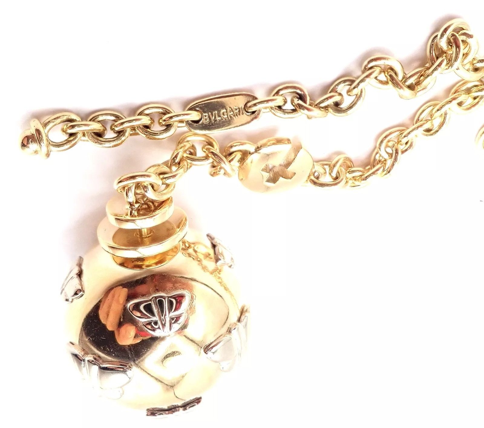 Bvlgari Bulgari Bvlgari 18k Butterfly Globe Pendant Link Chain Size ONE SIZE - 10 Thumbnail