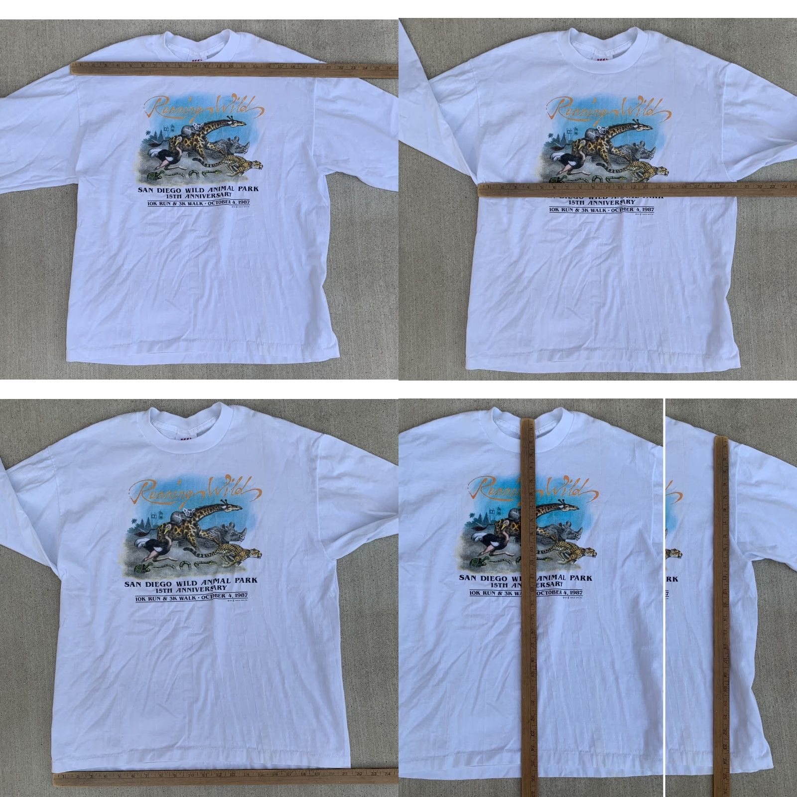 TEE JAYS VINTAGE Running Wild San Diego Wild Animal Park Long Sleeve T Shirt 1980s 80s XL Size US XL / EU 56 / 4 - 11 Thumbnail