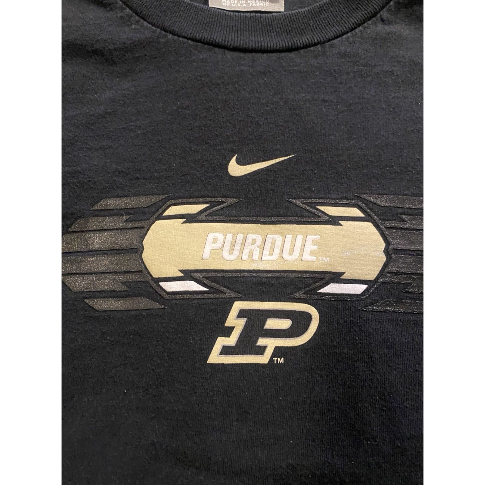 Nike VINTAGE Nike Purdue Boilermakers Long Sleeve T-Shirt Center Swoosh Black Mens XL 90s Sports University Graphic Print Cotton Crew Neck Size US XL / EU 56 / 4 - 4 Thumbnail