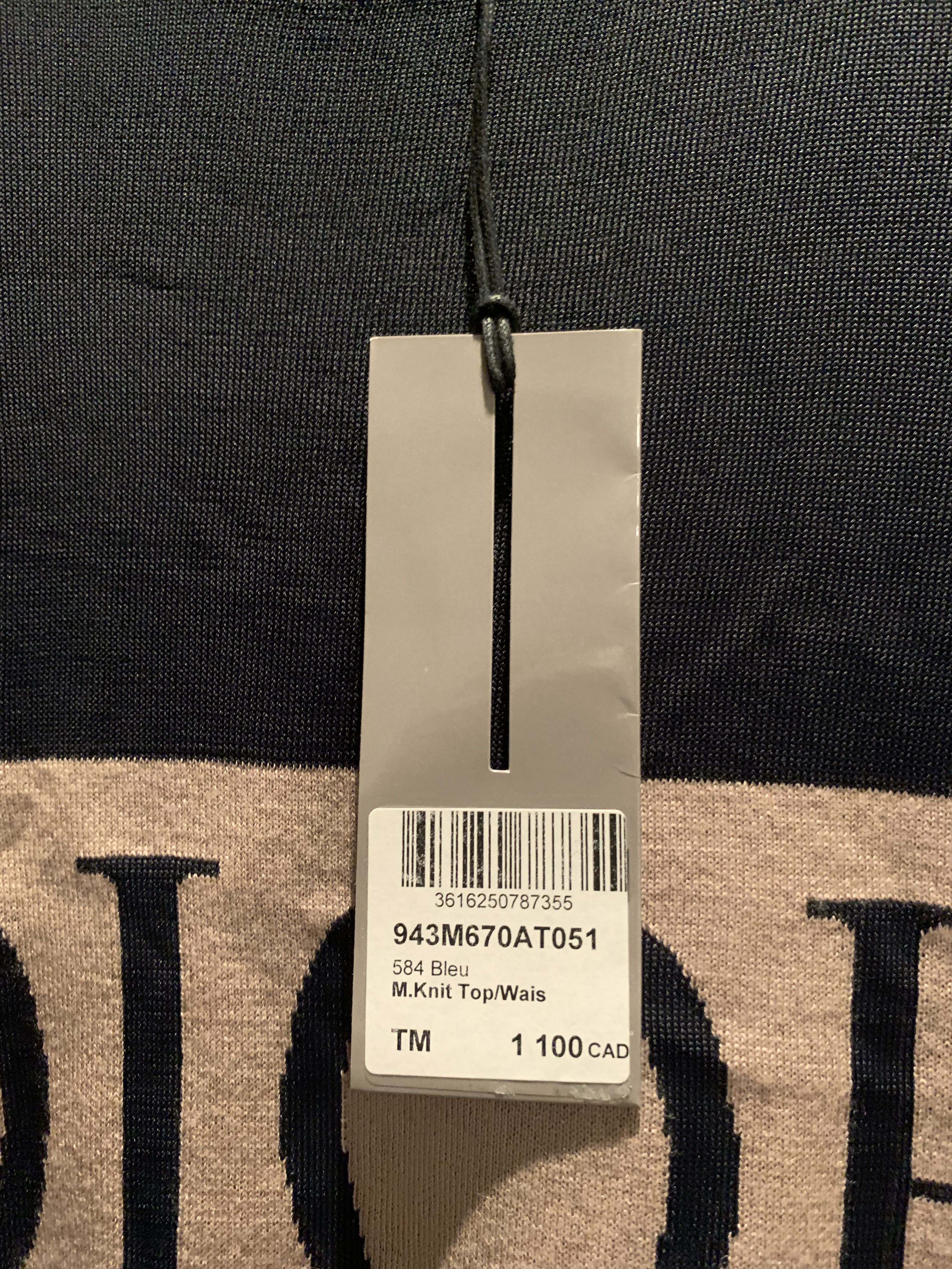 Dior Dior Logo Navy Knit Top Size US M / EU 48-50 / 2 - 6 Thumbnail