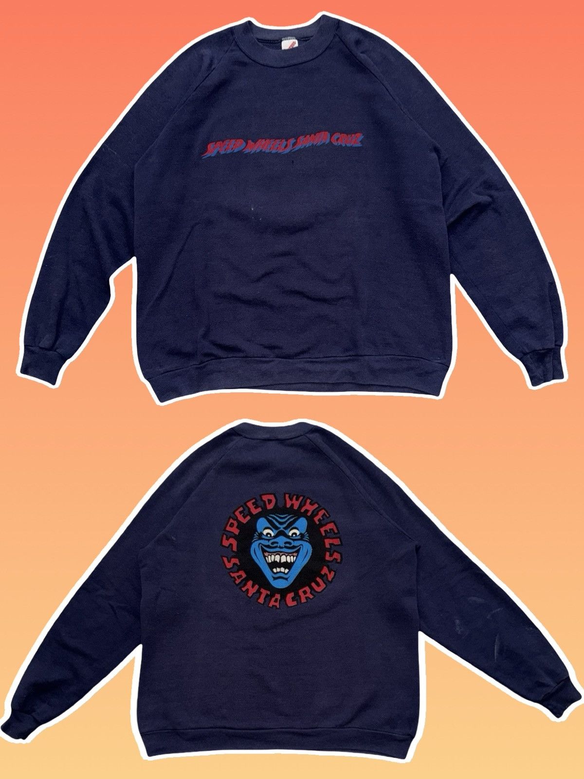90sDOGTOWNスウェット Santa Cruz Powell zorlac Vintage 90's Zorlac Skateboards Destructive Forced Sweatshirt