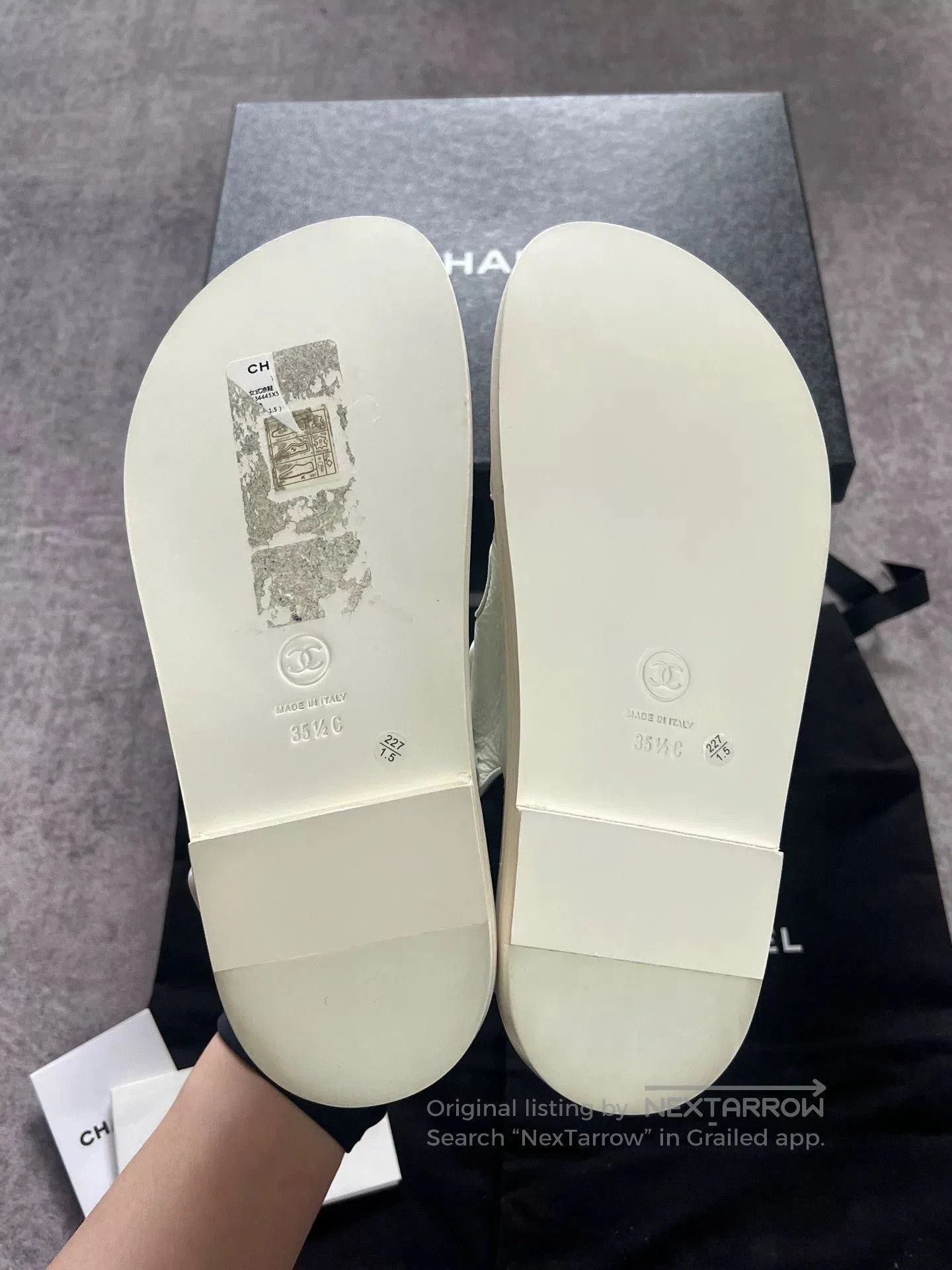 Chanel Chanel White Velcro Sandals. Size US 4.5 / IT 34.5 - 8 Thumbnail