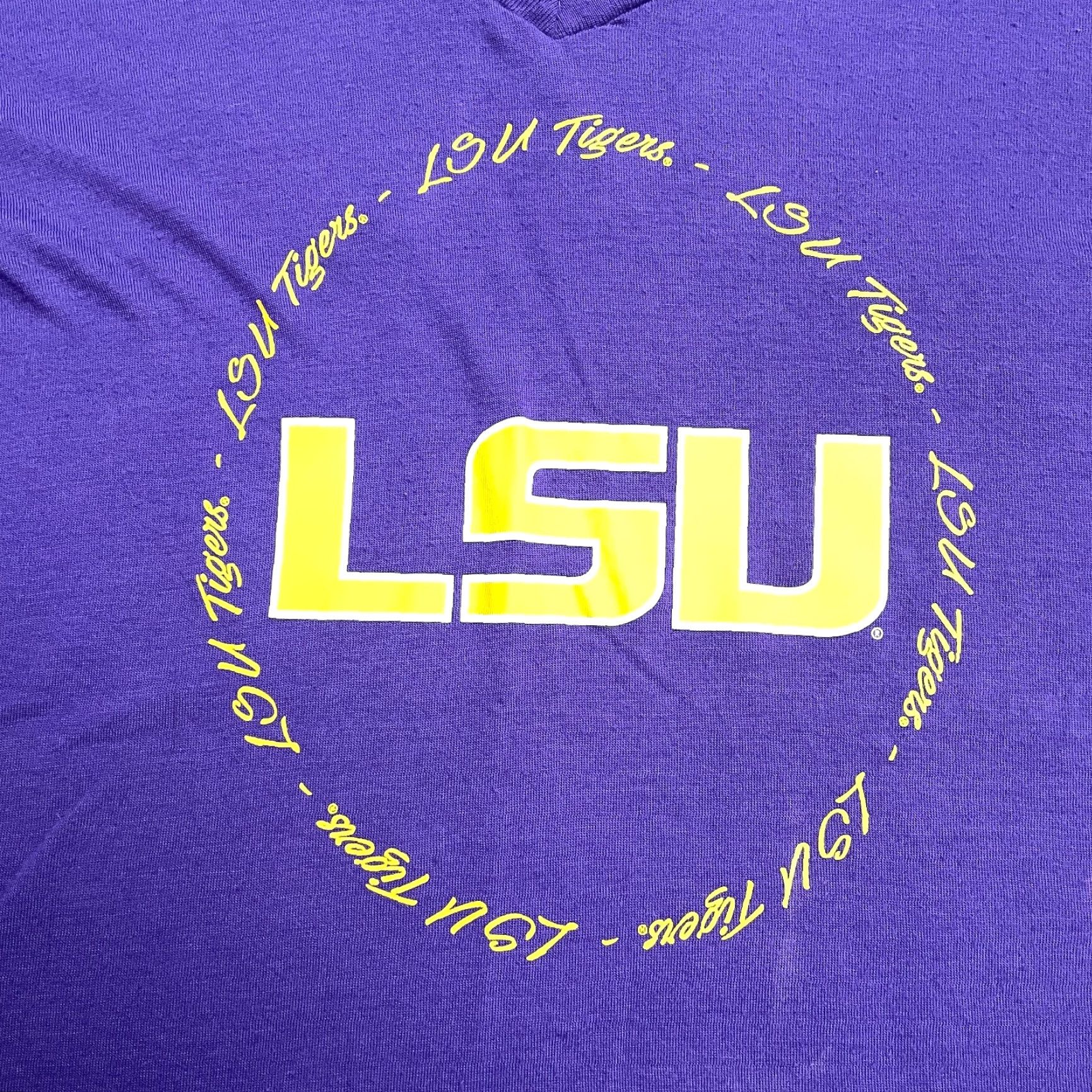 Vintage Colosseum TShirt Womens L Blue V-Neck Short Sleeve Graphic Print Casual LSU Tee Top Size L / US 10 / IT 46 - 4 Thumbnail