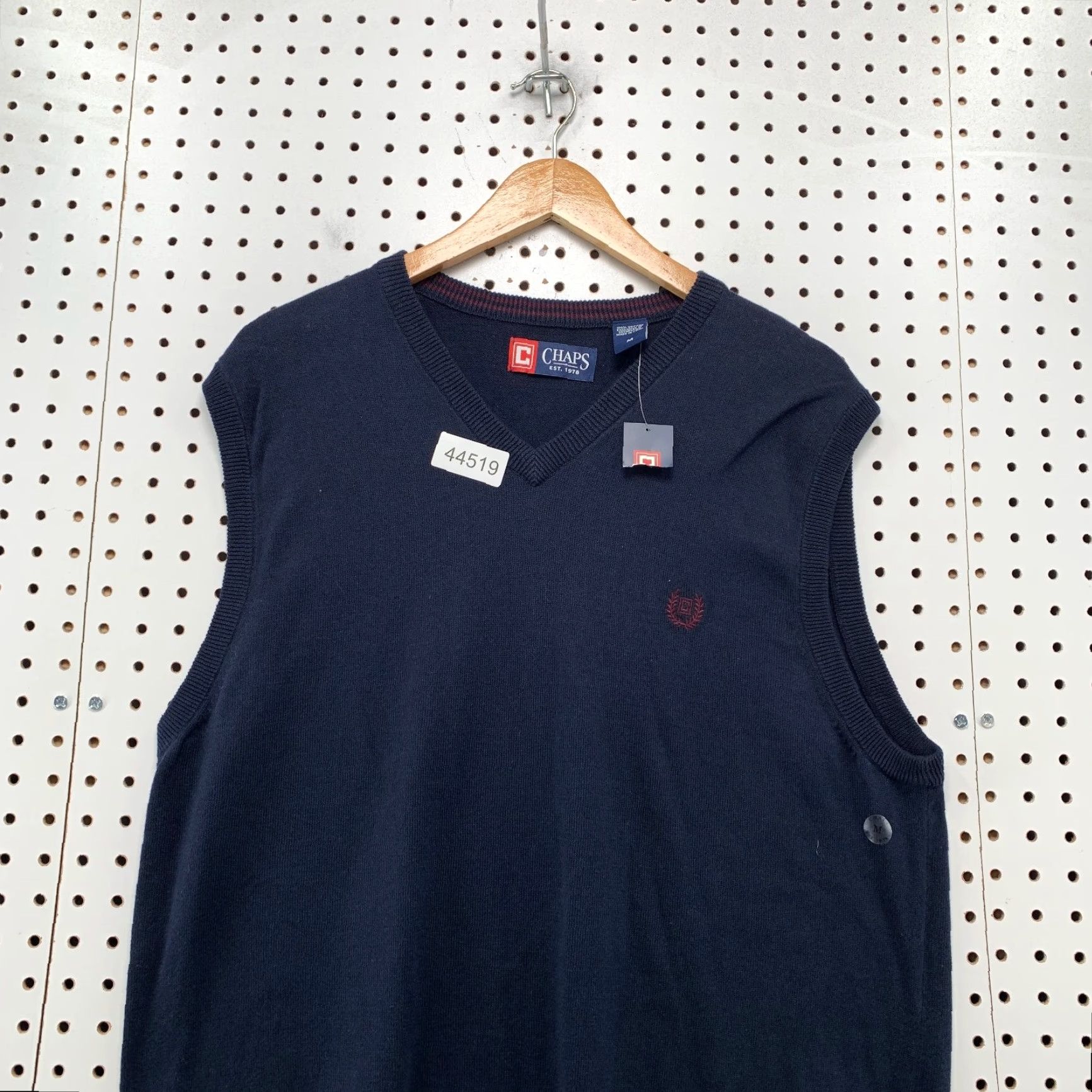 Chaps Chaps New Cotton Logo Navy Blue Sleeveless Sweater Vest Mens Medium Casual Knit Cotton Vest Logo Chaps Blue Navy Mens M Regular All Size US M / EU 48-50 / 2 - 2 Thumbnail