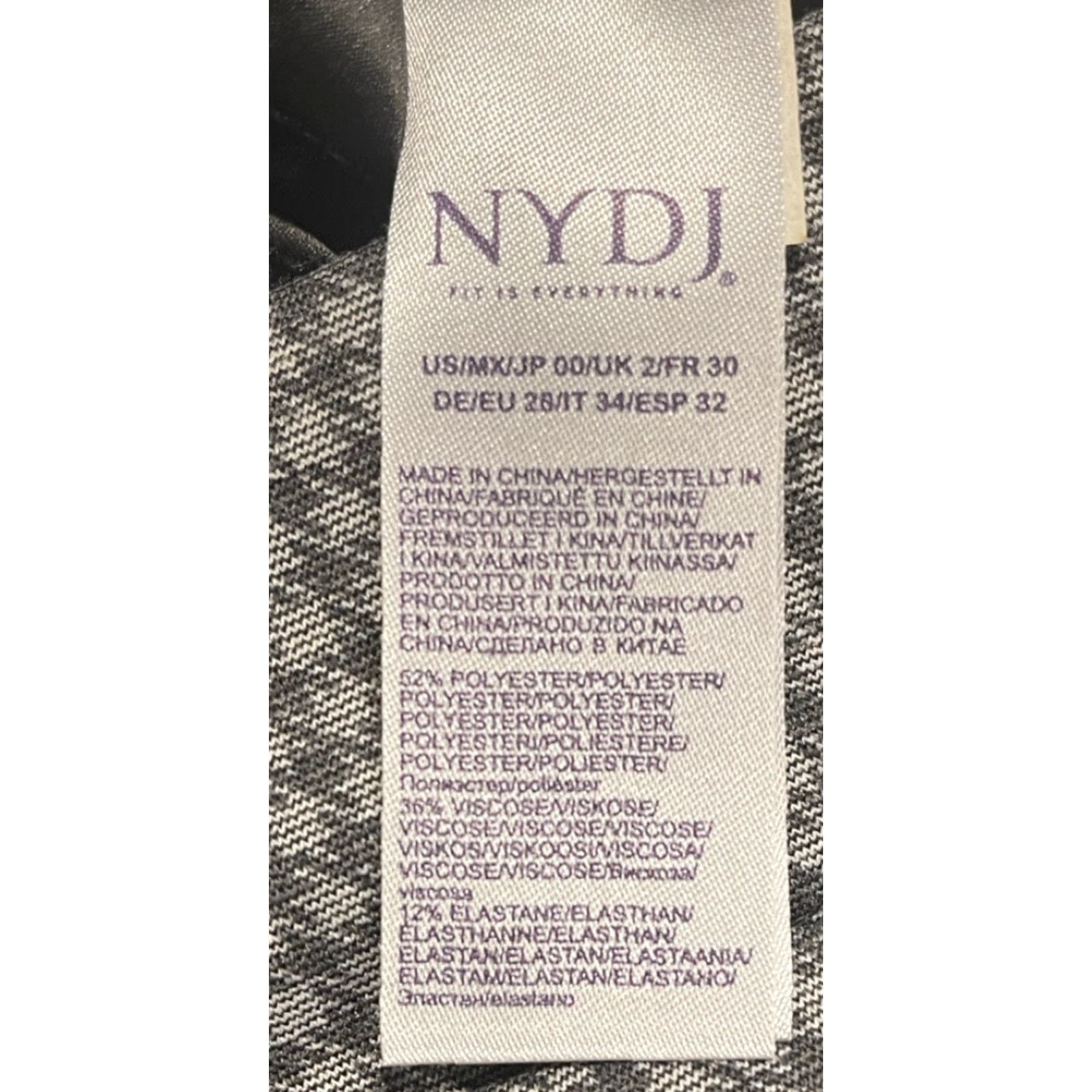 NYDJ NYDJ Pants Dress Pants Women 00 Gray Houndstooth Stretch Ponte Workwear Skinny 29in Inseam Flat Front Pull On 27in Waist Regular Size 00 Womens Size 27" / US 4 / IT 40 - 6 Thumbnail