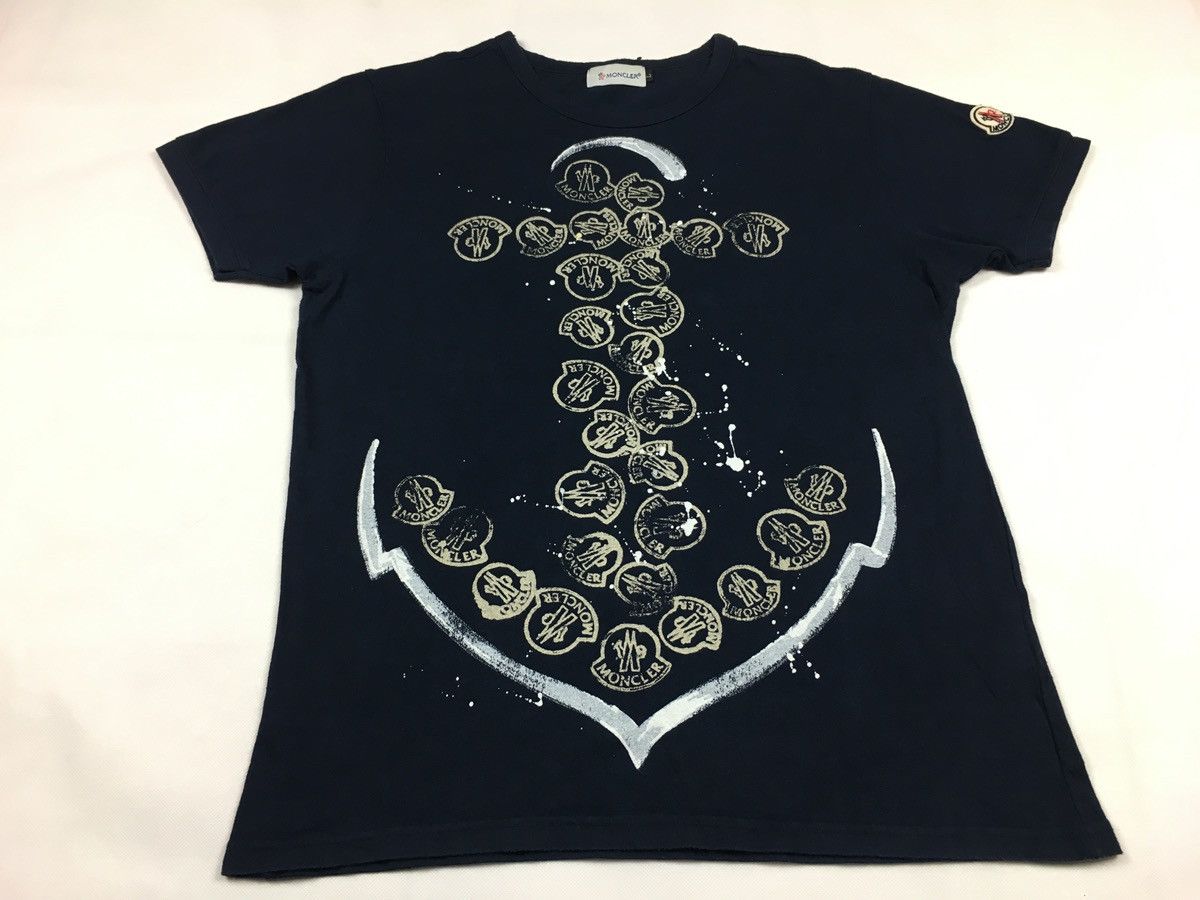 Moncler Moncler Italy Big Anchor Nova Logo Big Printed Tee T-shirt Size US S / EU 44-46 / 1 - 1 Thumbnail