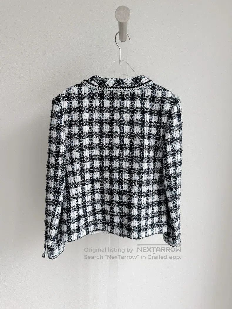 Chanel Chanel 23P black and white plaid tweed short coat Size XXS / US 00 / IT 34 - 4 Thumbnail