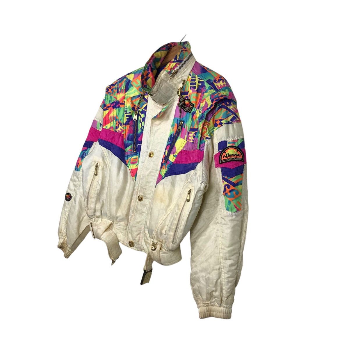 Japanese Brand 📌Vintage Cropped Ski Bomber Jacket Ellesse Multi Colour Size US M / EU 48-50 / 2 - 3 Thumbnail