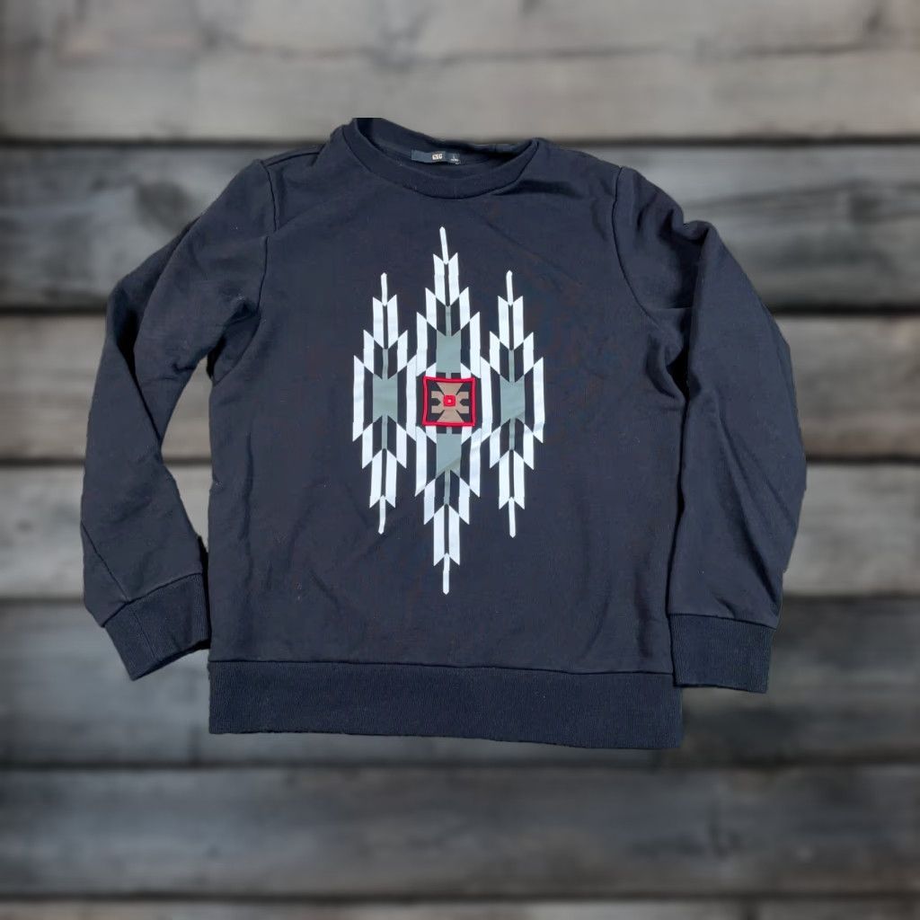 Vintage VINTAGE not applicable; use GXG Aztec Graphic Sweatshirt Women’s Large Black Crewneck Pullover Size L / US 10 / IT 46 - 1 Thumbnail