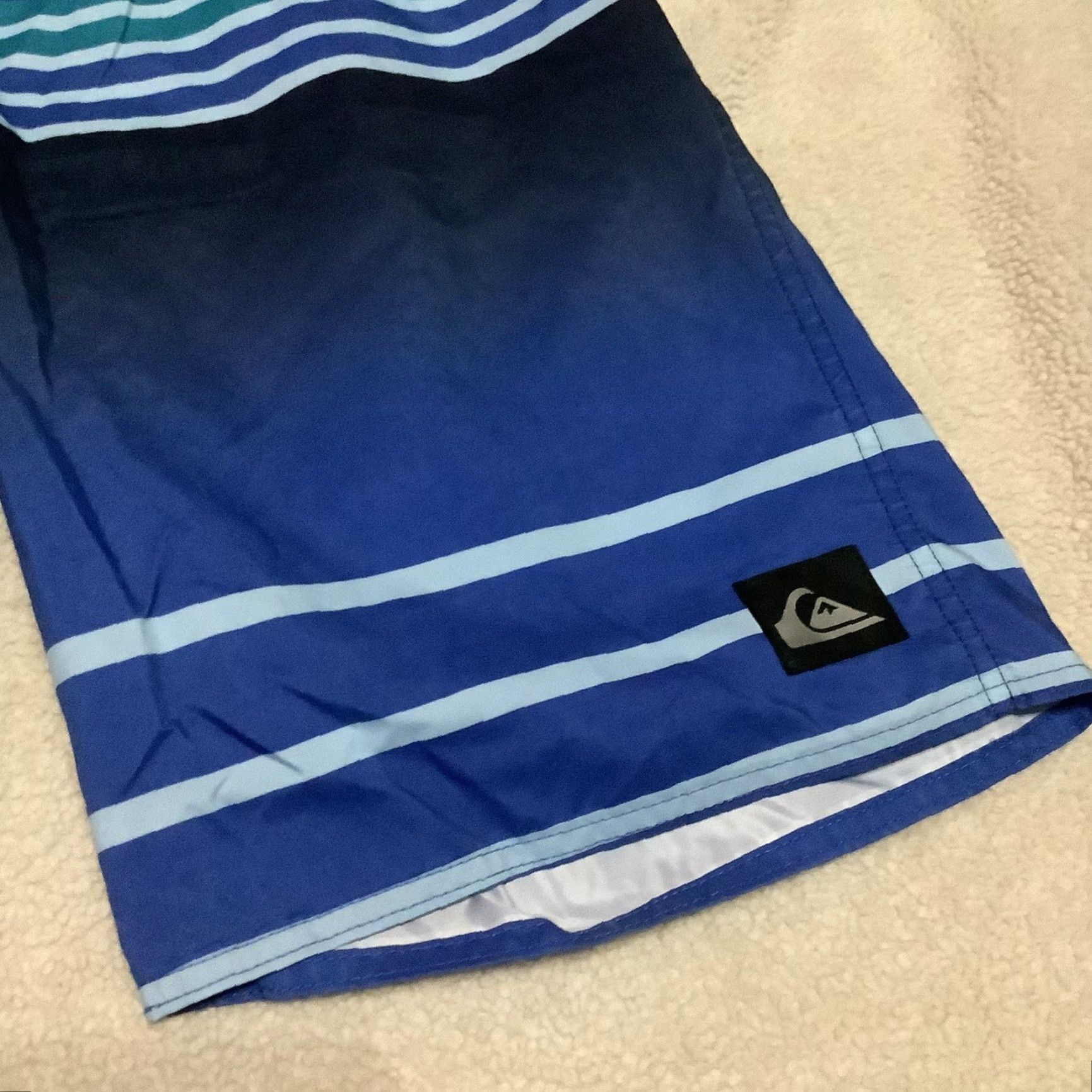 Quiksilver Quicksilver Board Shorts Men Blue Stripes 34 Bottom Beach Sports Travel Size US 34 / EU 50 - 2 Thumbnail