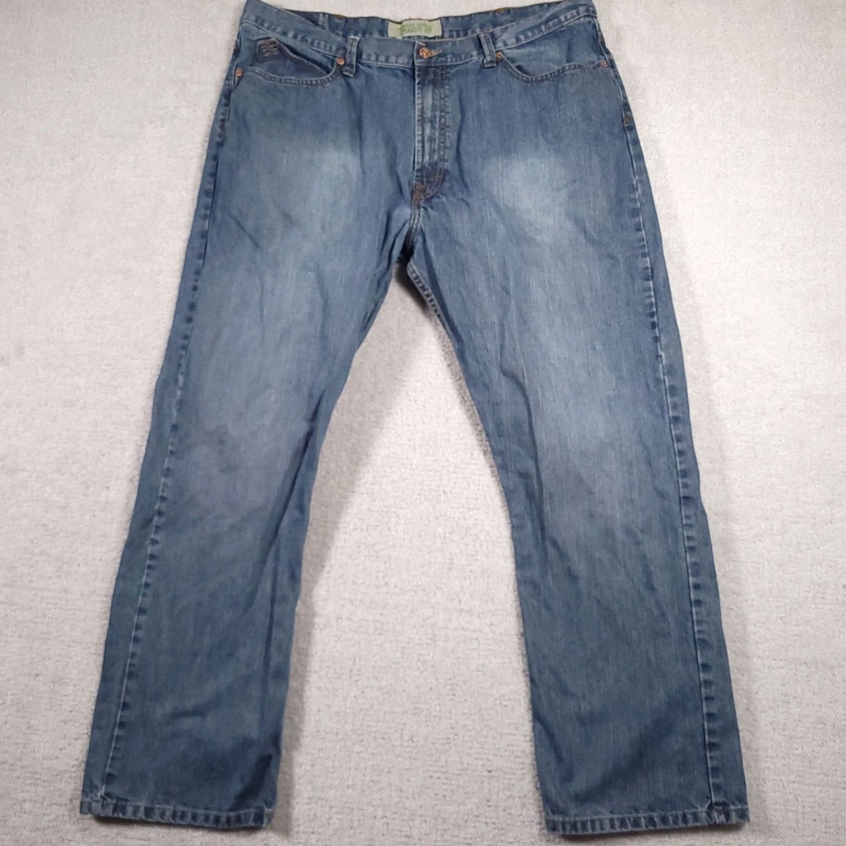 Wrangler Wrangler Jeans Mens 40X30 Straight Fit Western Chore Barn Workwear Medium Wash Blue Size US 40 / EU 56 - 2 Thumbnail
