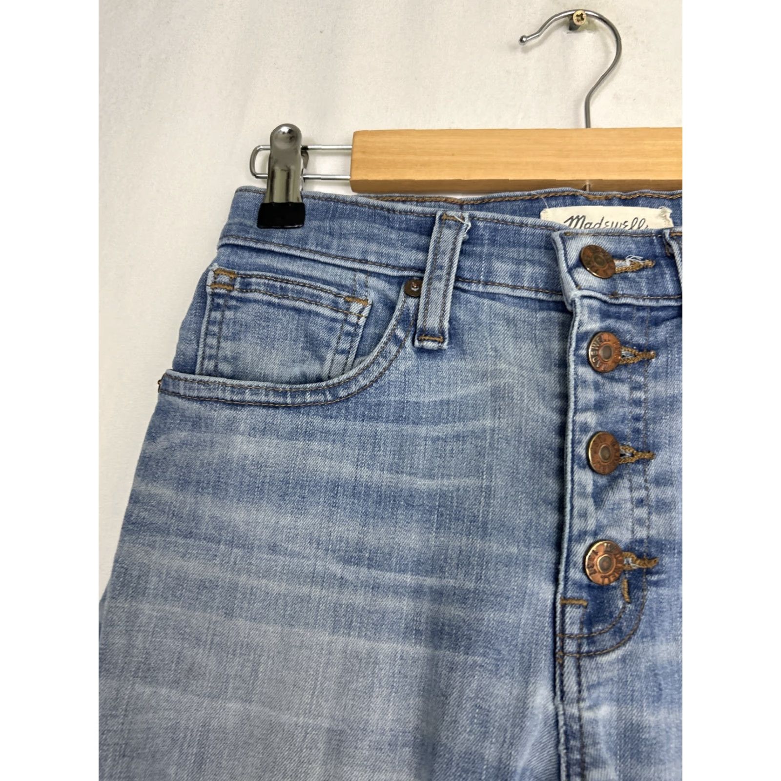 Madewell Madewell Jeans Skinny Crop 26 27 Light Blue Wash High Rise Button Fly Women 9” 9" High Riser Crop Skinny Jeans Size 26" / US 2 / IT 38 - 4 Thumbnail