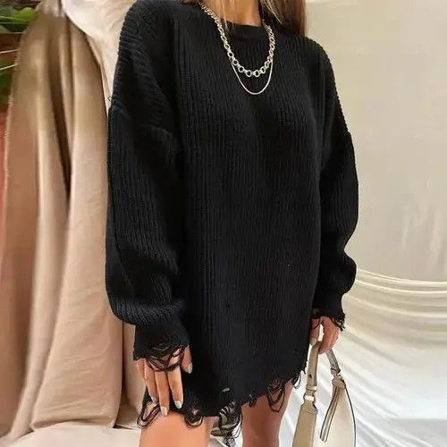 Japanese Brand Y2K Women Knit Sweater Winter Fashion O Neck Size ONE SIZE - 4 Thumbnail
