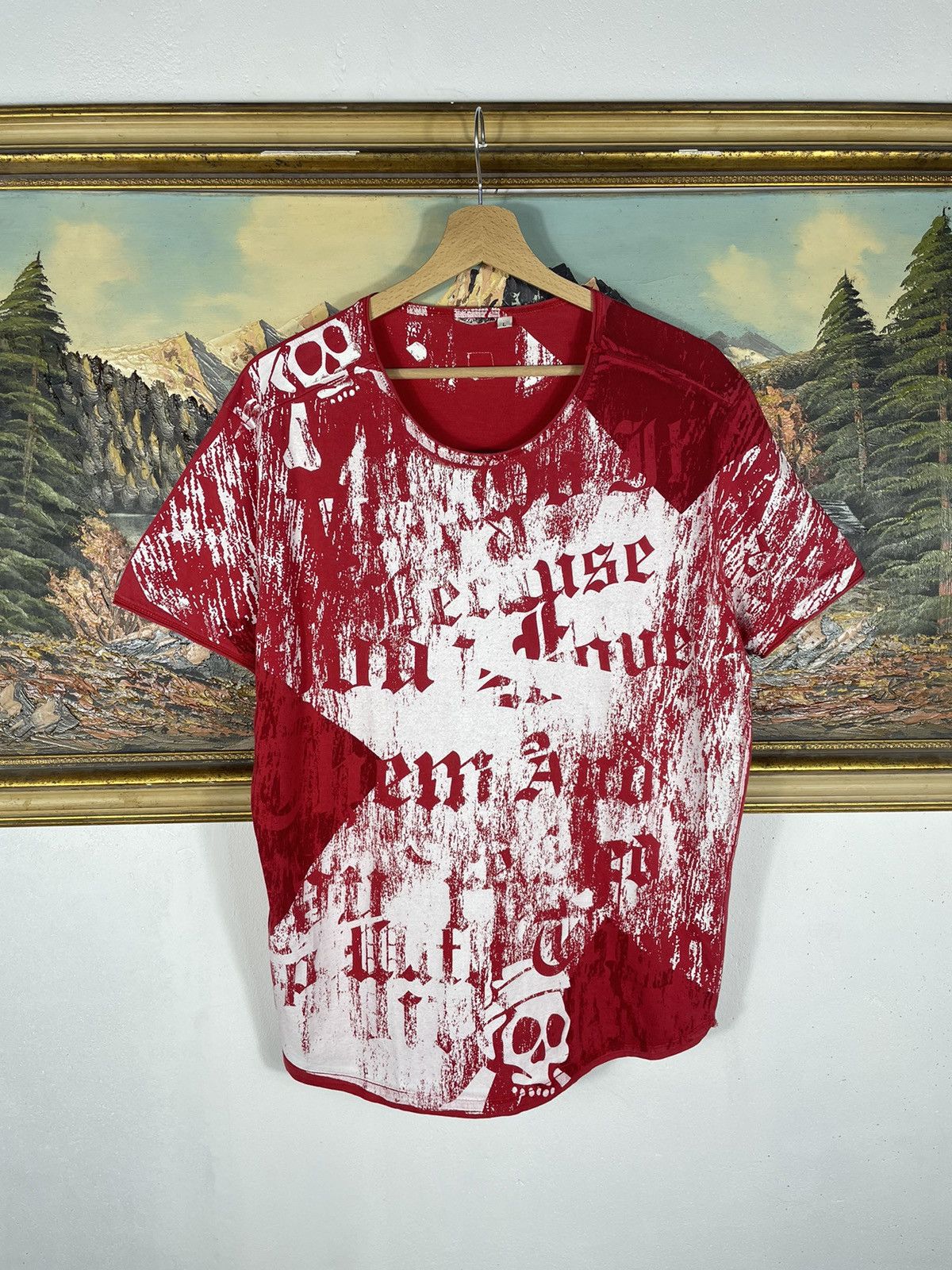 Affliction Red White Vintage Retro Y2k 00s T-shirt Tees Size US M / EU 48-50 / 2 - 1 Thumbnail