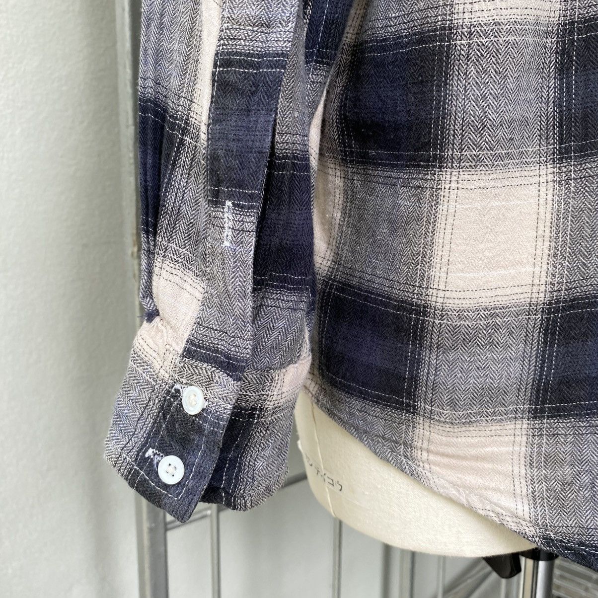 Balmain BALMAIN Gray-Black Plaid Ruffle Sleeve Shirt Size M / US 6-8 / IT 42-44 - 21 Thumbnail