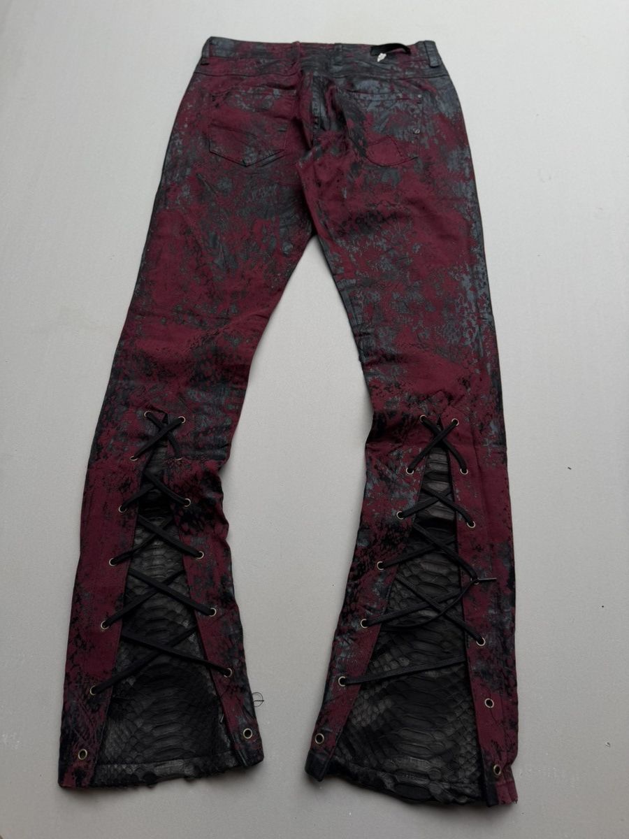 Japanese Brand Dept denim lace up flare jeans Size US 28 / EU 44 - 4 Thumbnail