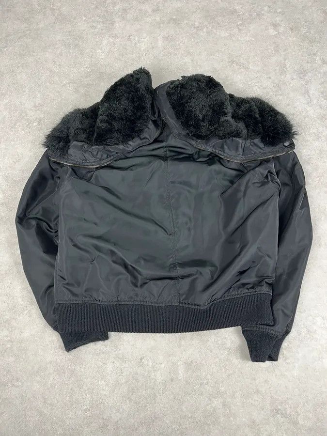 Versace AW2003 Versace Black Fur Zip Hood Aviator Bomber Jacket Size US L / EU 52-54 / 3 - 9 Thumbnail