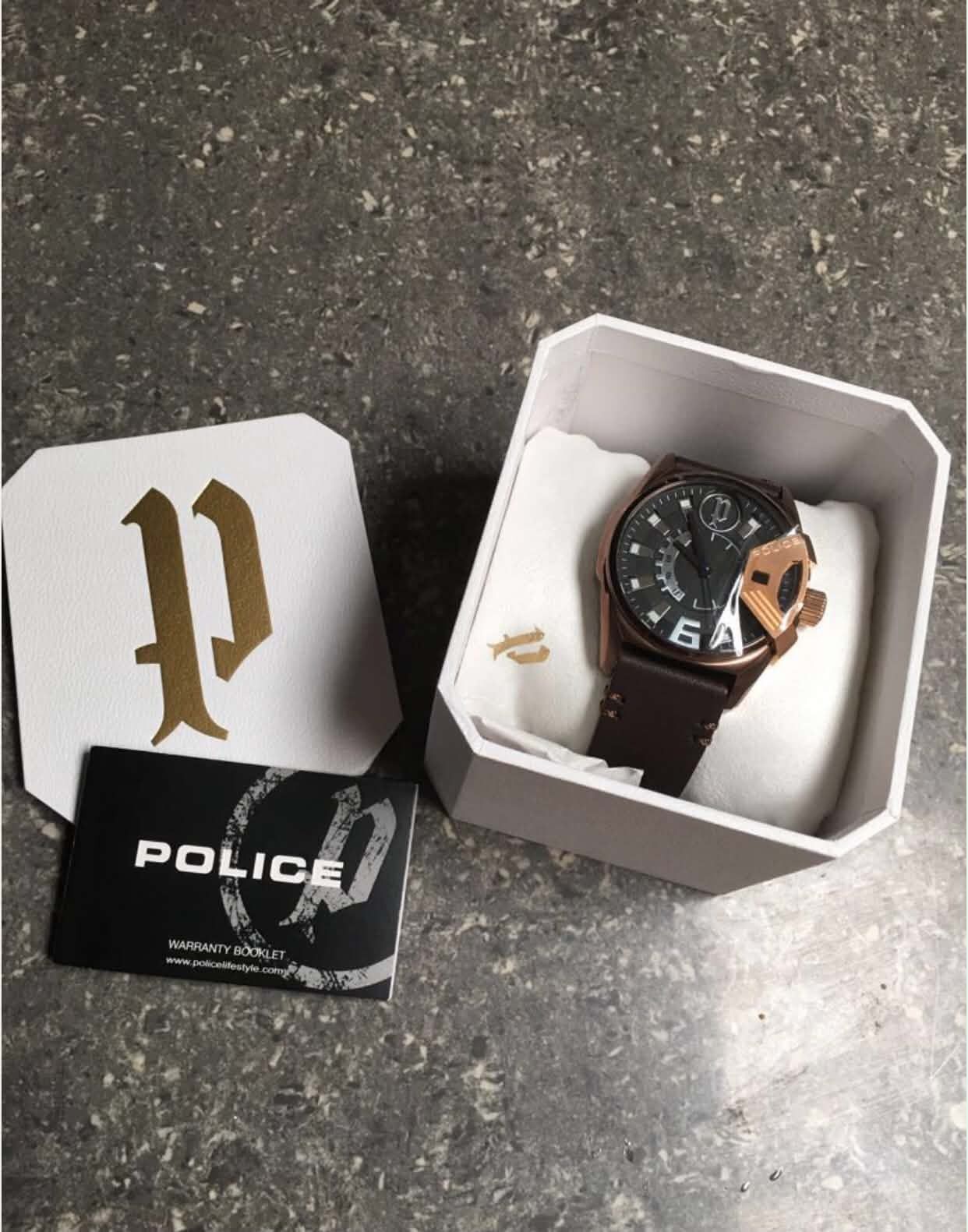 Other Police Stainless Steel DB Leather Strap / Rose Gold Bezel Size ONE SIZE - 8 Thumbnail