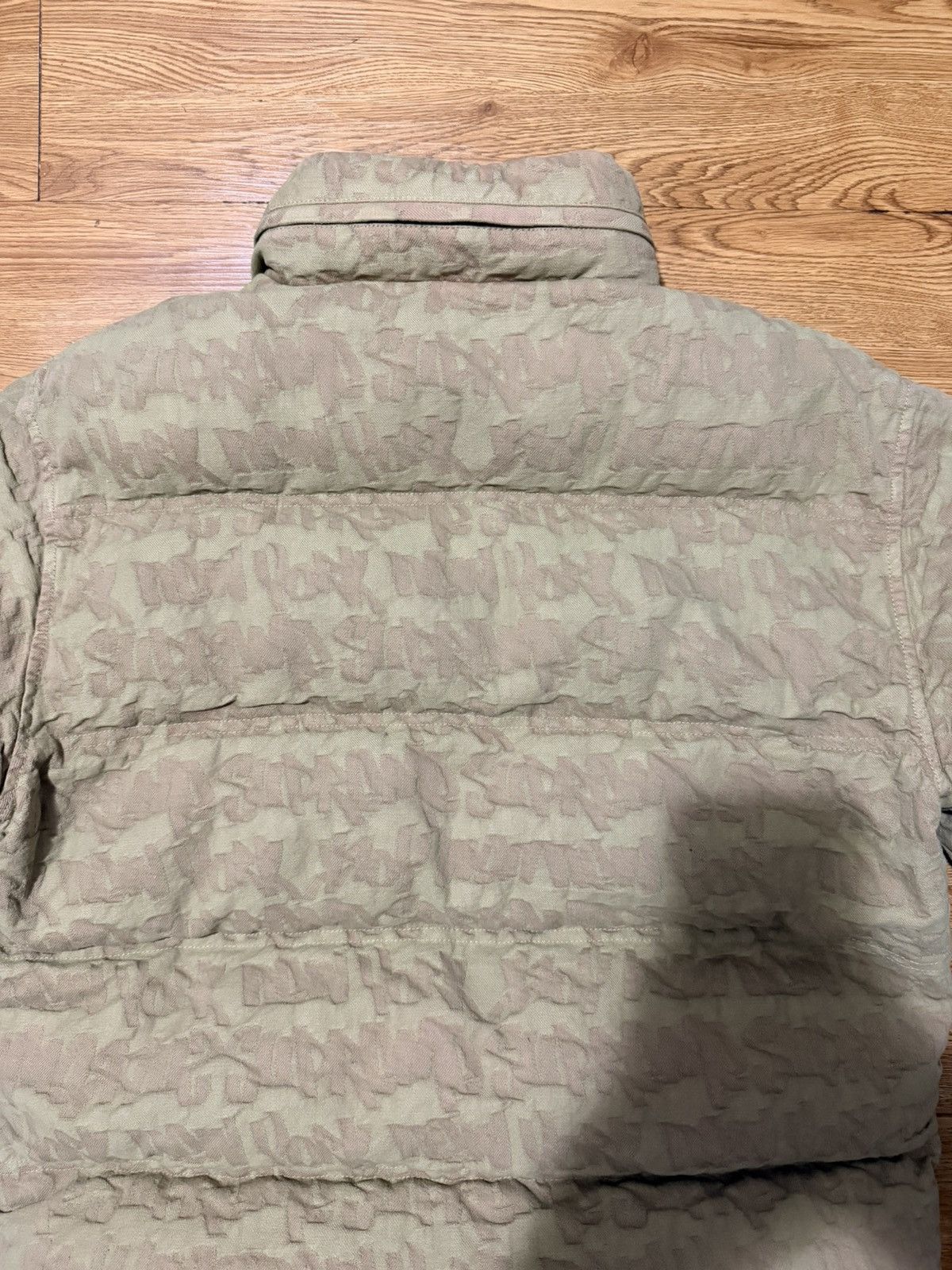 Supreme Supreme Fat Tip Jacquard Denim Puffer Jacket Olive Size L Size US L / EU 52-54 / 3 - 6 Thumbnail