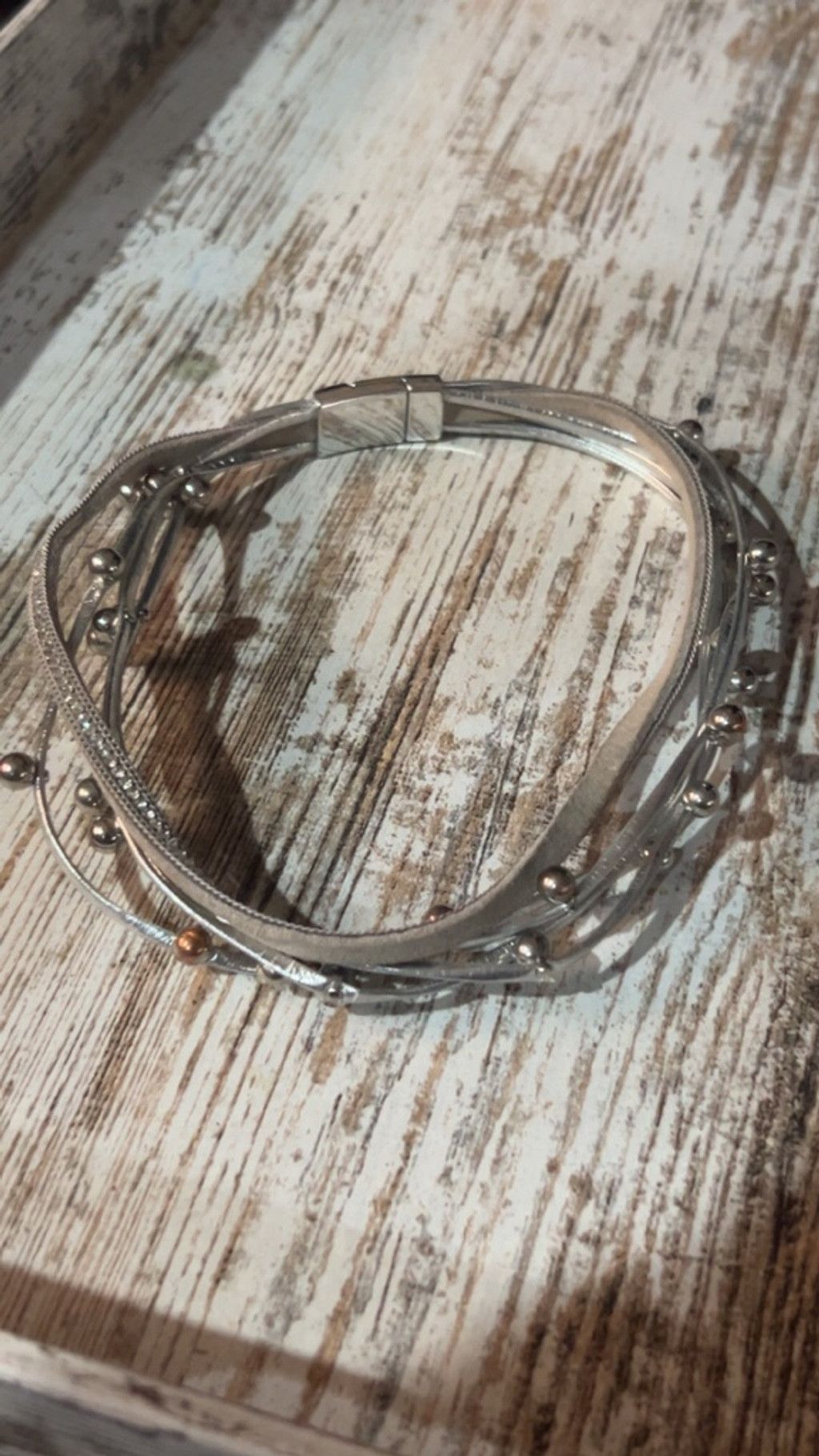The Unbranded Brand Women's Unbranded bracelet One Size Silver Beaded Multi-Stra Size ONE SIZE - 2 Thumbnail