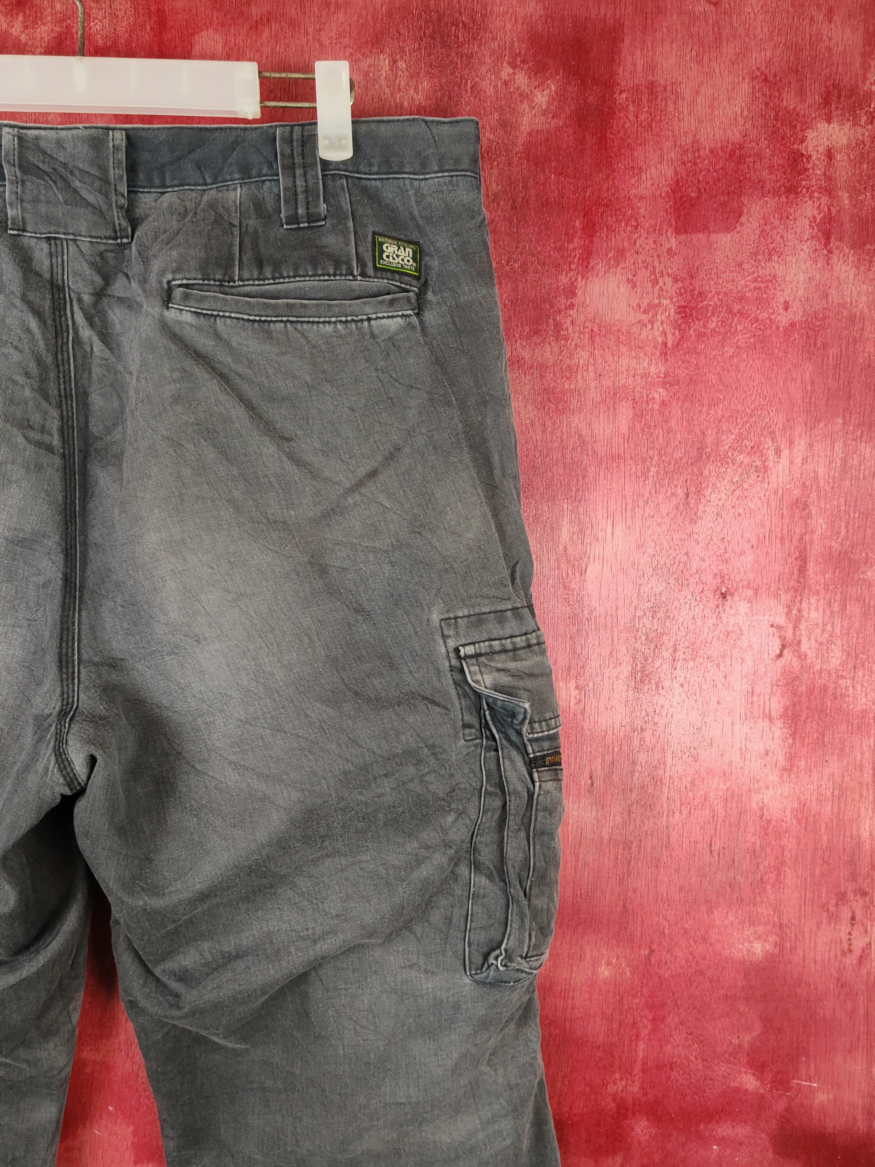 Grancisco Dark Blue Faded Multipocket Cargo Pants #S1441