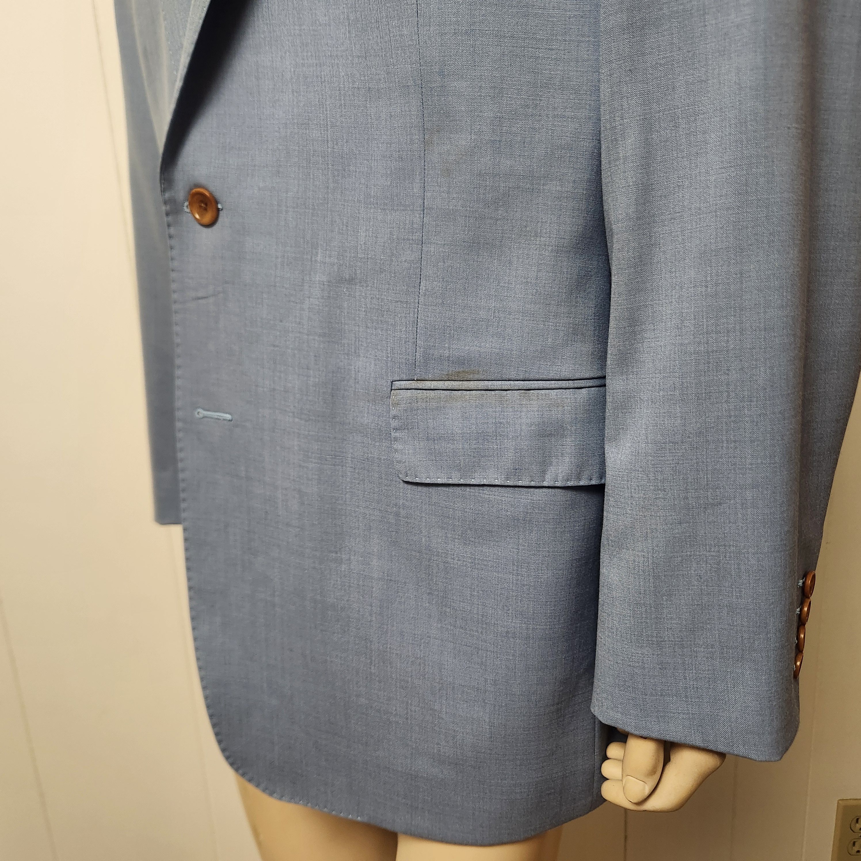 Holland & Sherry custom sport coat 42R blue wool Holland & Sherry vintage Size 42R - 4 Thumbnail