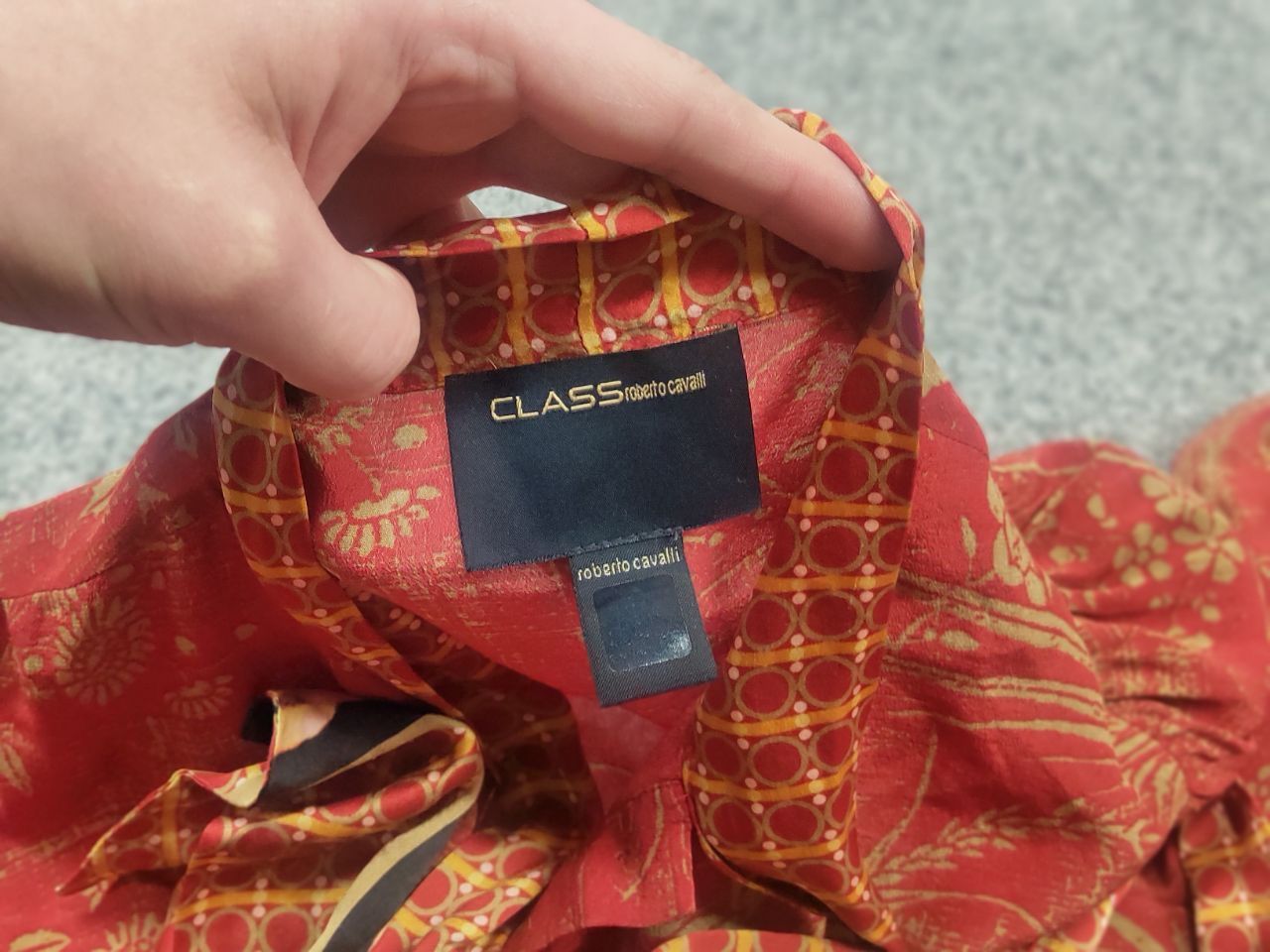 Roberto Cavalli Roberto Cavalli Silk Blouse long sleeves pattern collar Size XL / US 12-14 / IT 48-50 - 15 Thumbnail