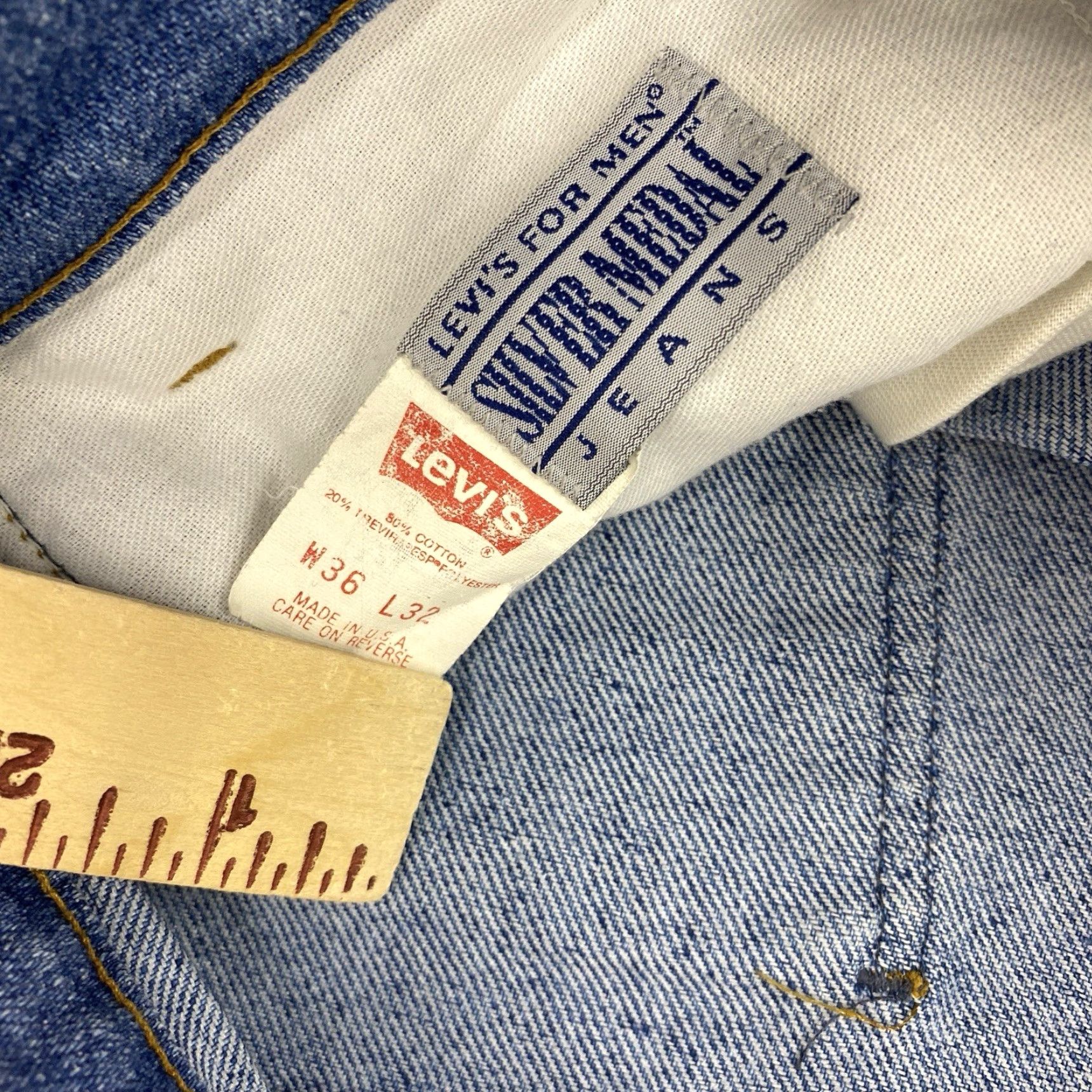 Levi's VINTAGE Levi’s Silver Medal Tab Jeans Men’s 36x32 35x29 Light Wash USA Made Denim Cotton Polyester Blue Regular Mens Jeans Size US 35 - 4 Thumbnail