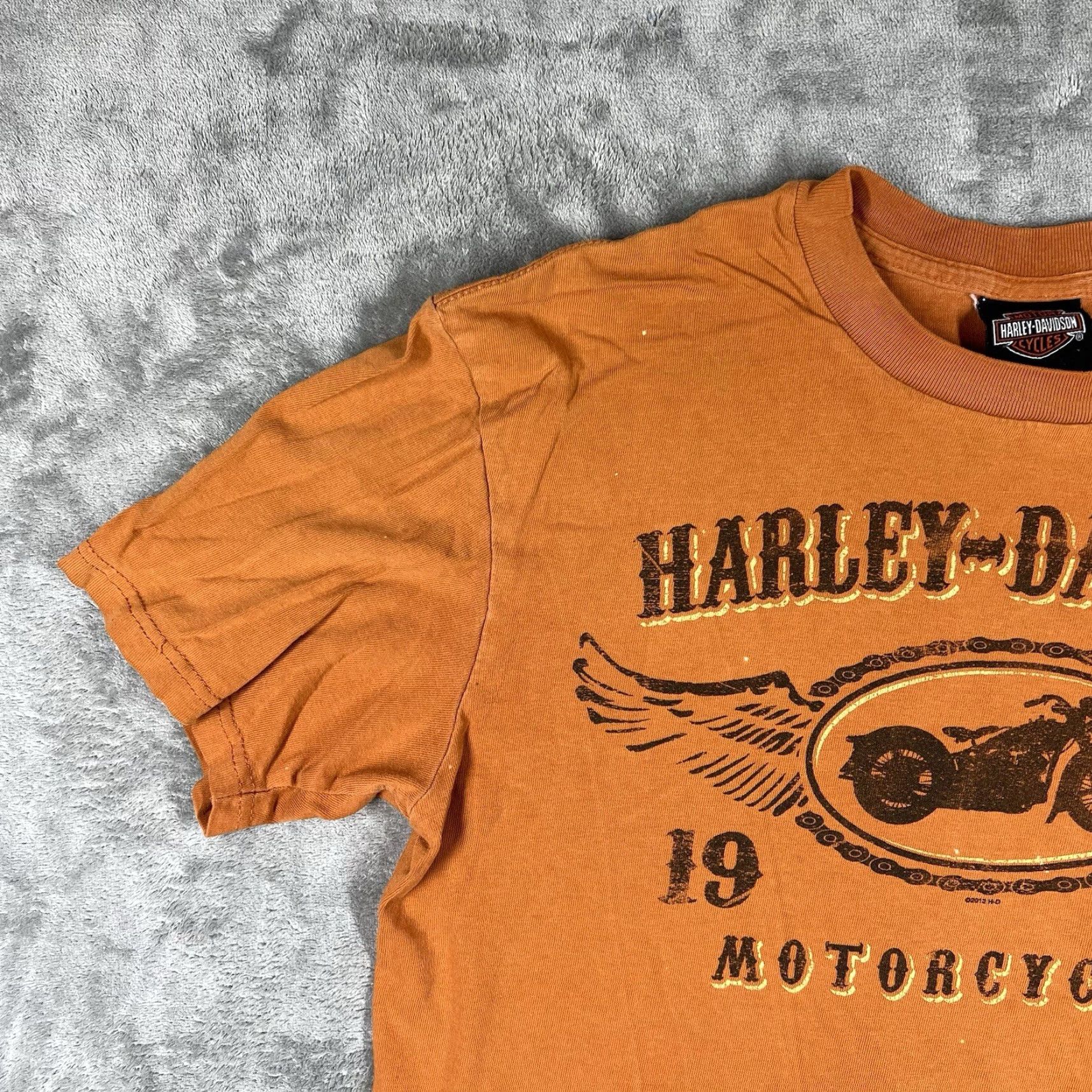 Harley Davidson Harley-Davidson Mens T-Shirt M Orange Short Sleeve USA California Burnt Orange Redding California Photos Size US M / EU 48-50 / 2 - 2 Thumbnail